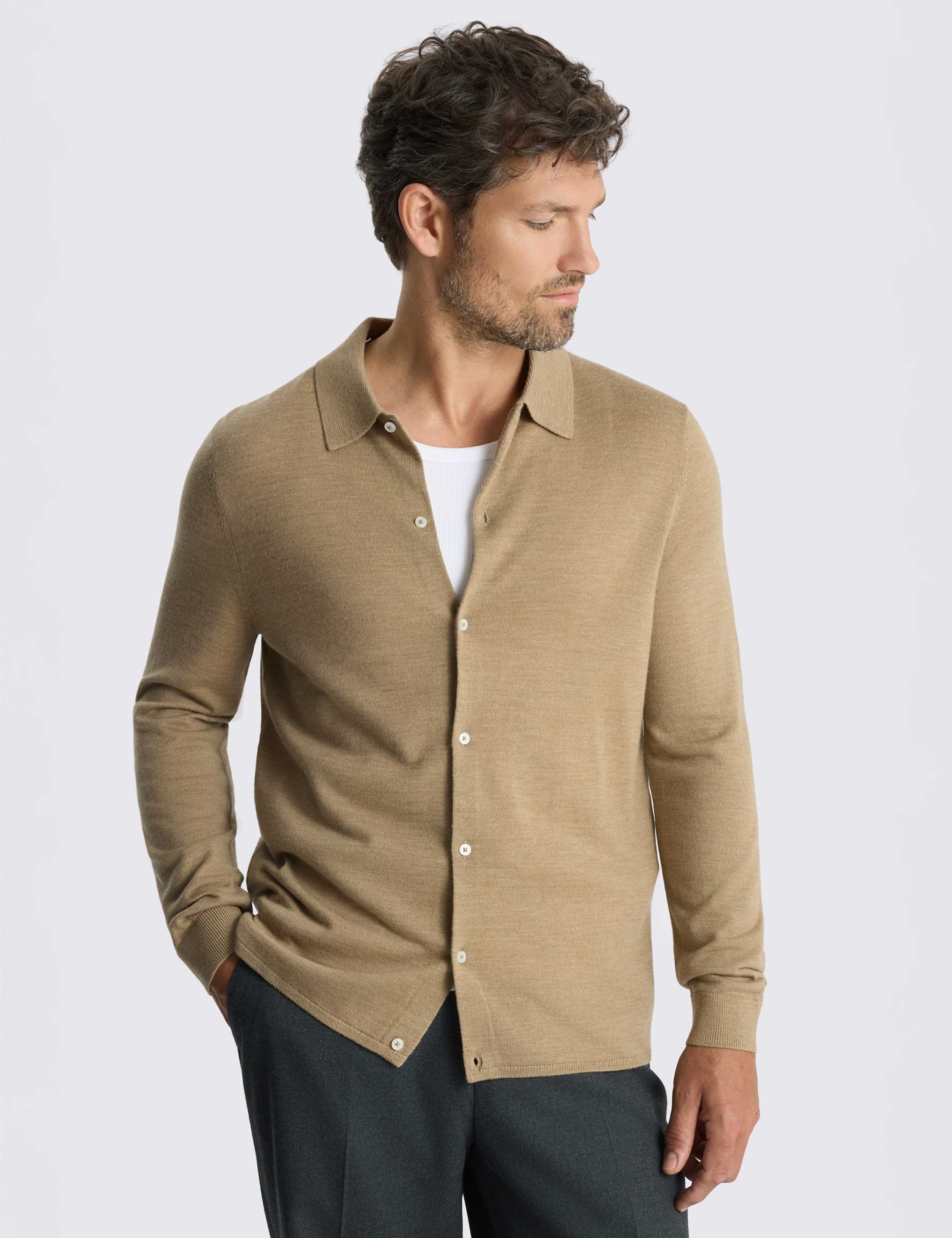 Merino Wool Rich Knitted Shirt