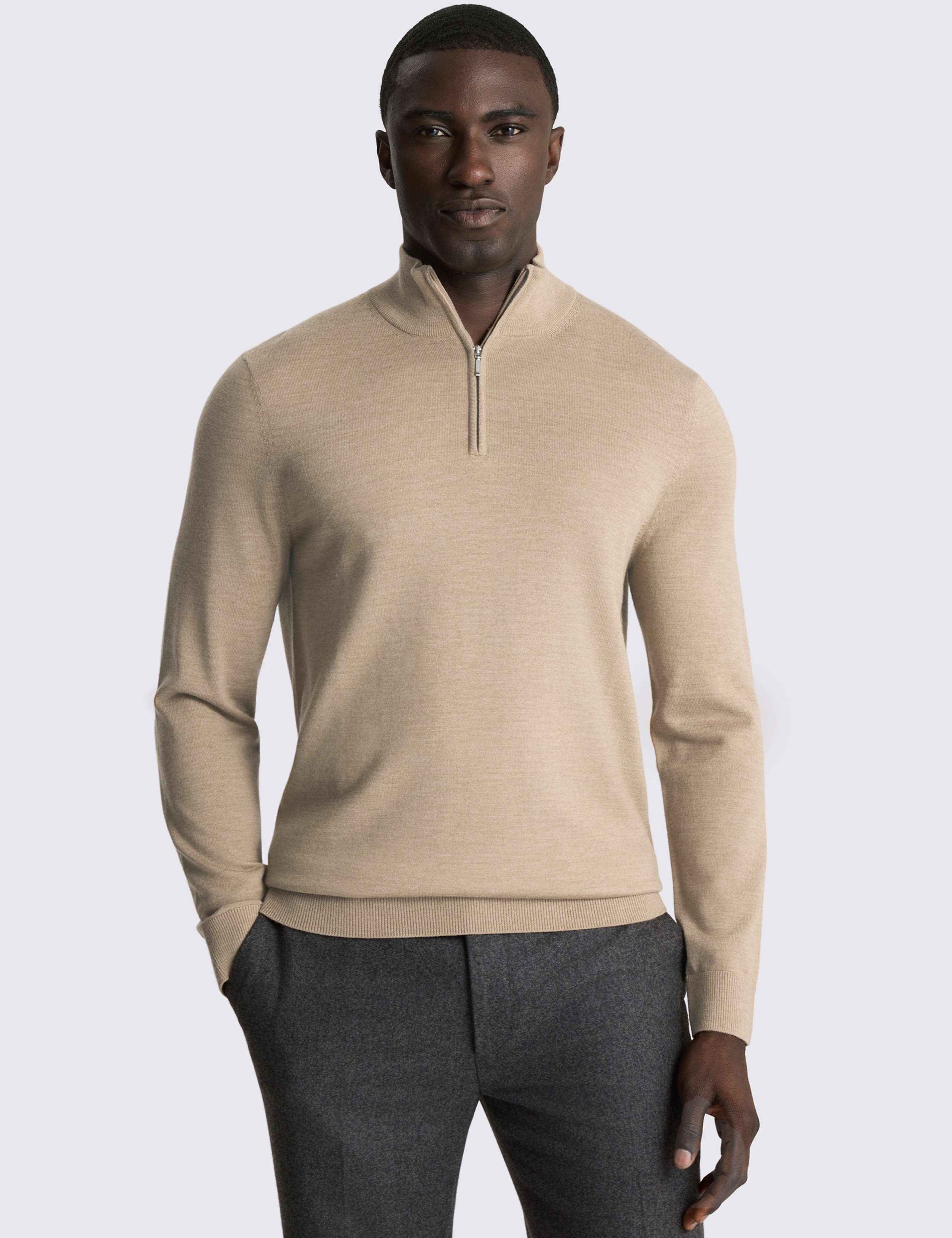 Merino Wool Rich Half Zip Jumper