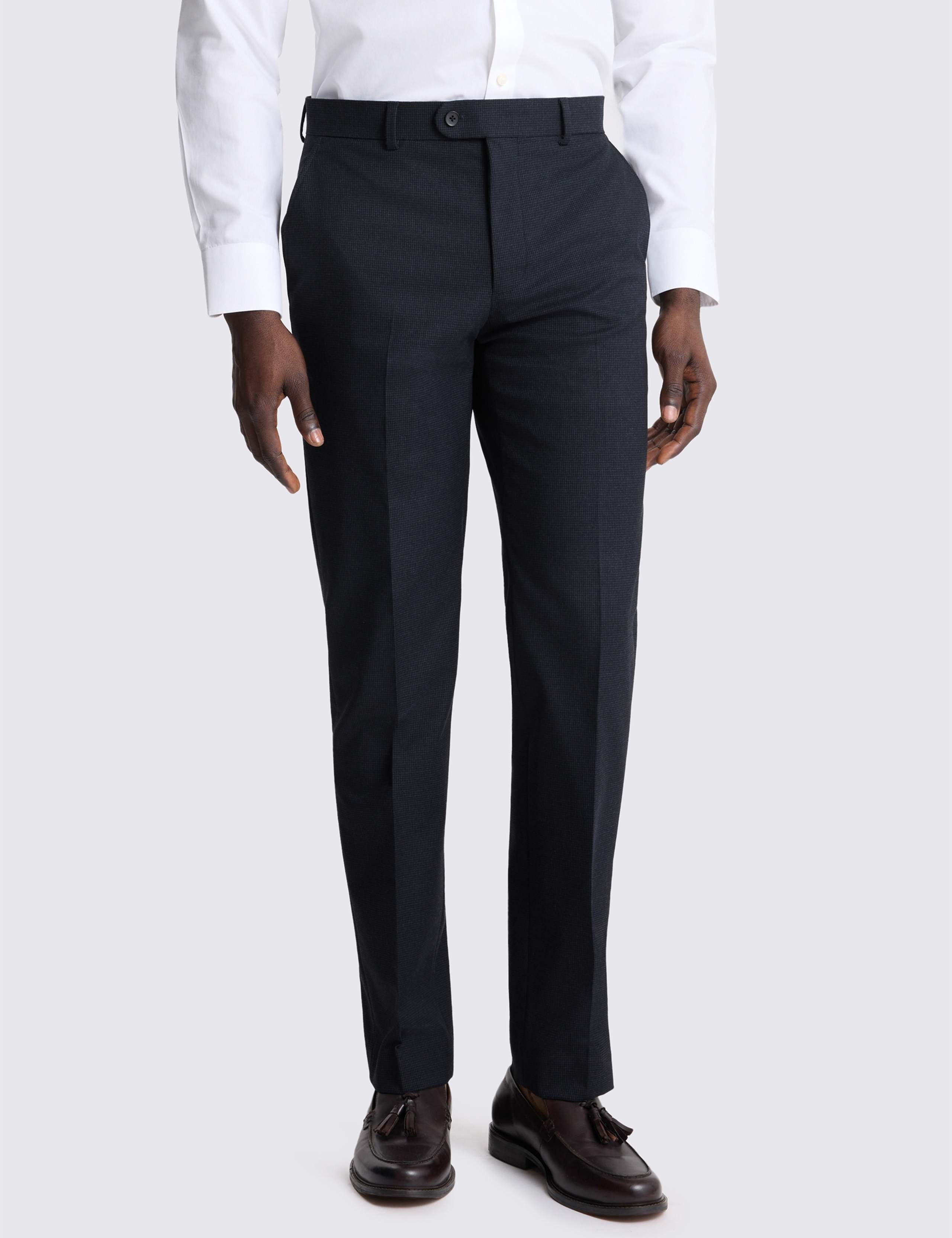 Tailored Fit Puppytooth Stretch Suit Trousers
