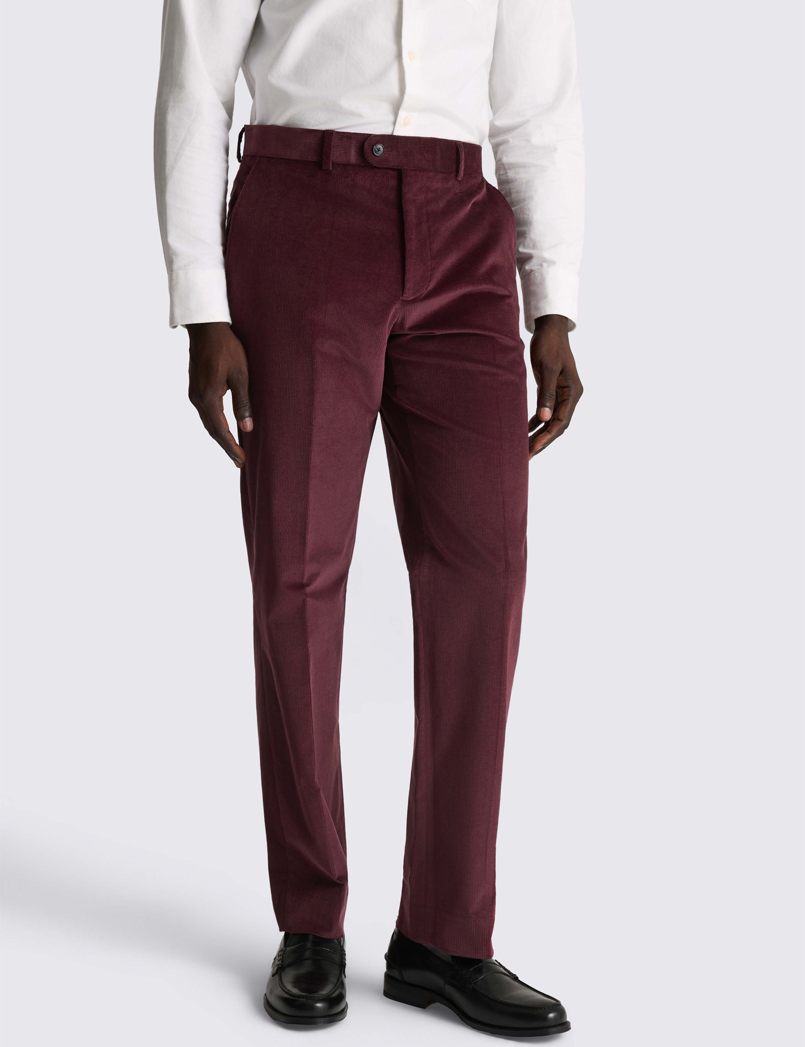 Tailored Fit Cord Stretch Suit Trousers