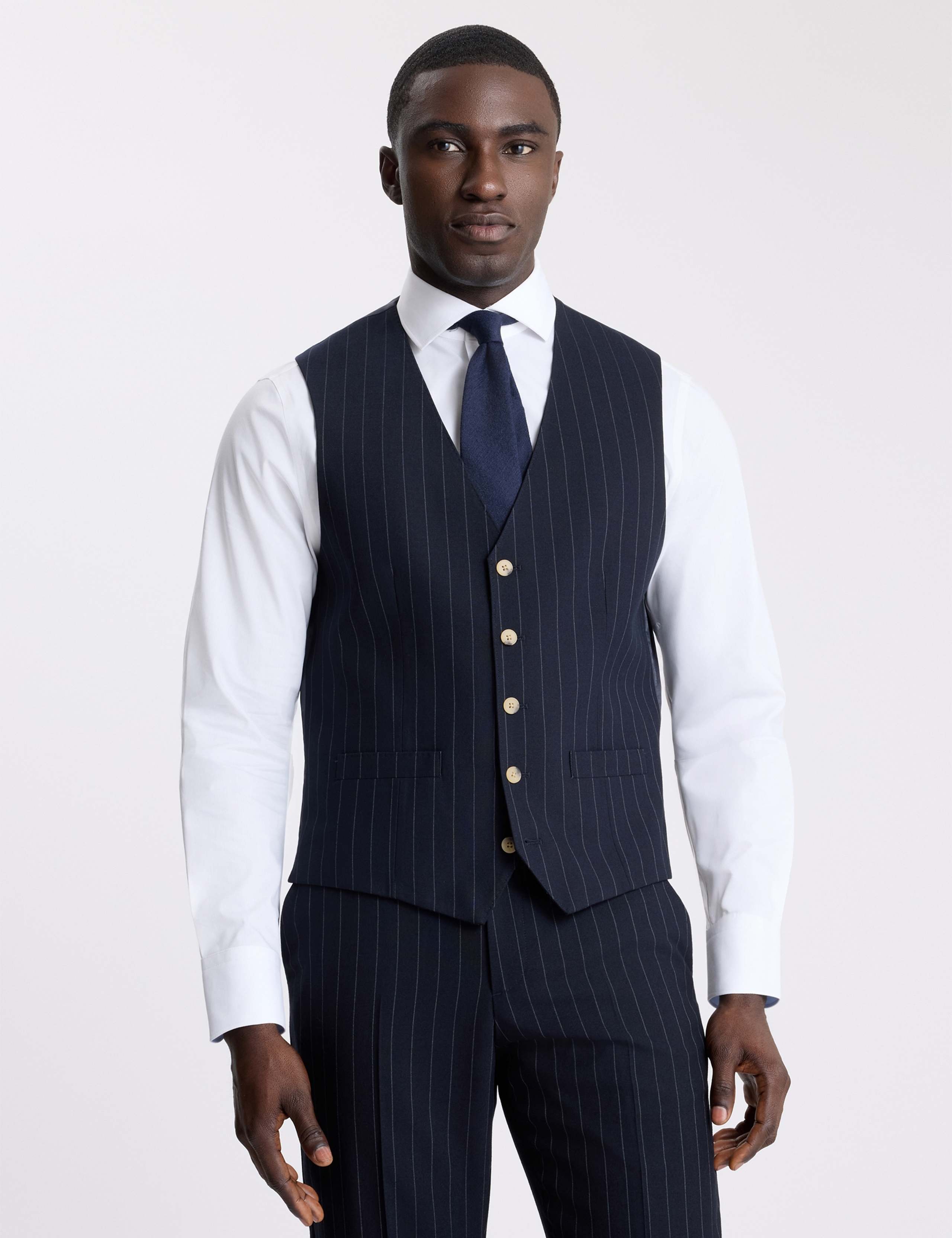 Tailored Fit Striped Waistcoat