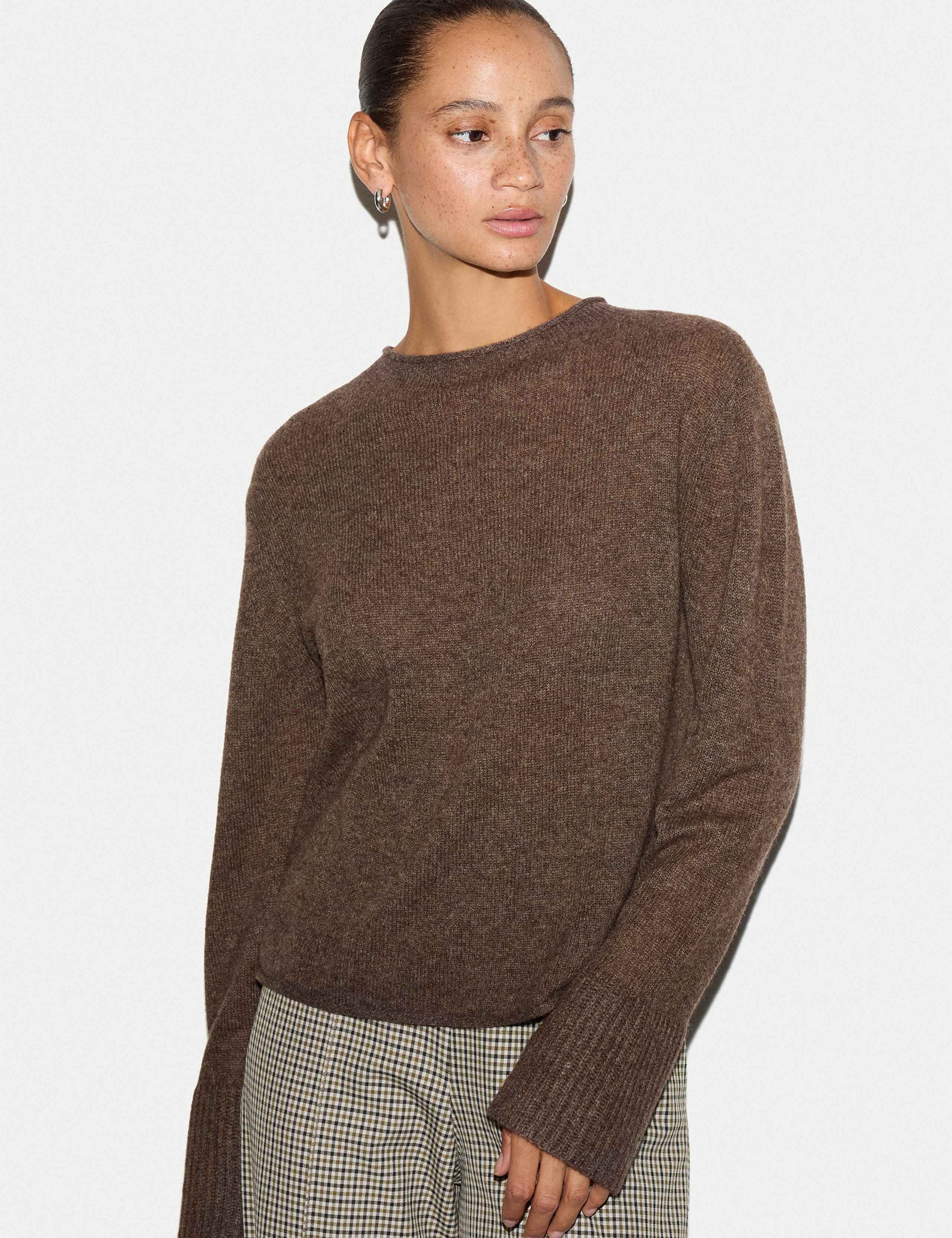 Pure Cashmere Striped Round Neck Jumper