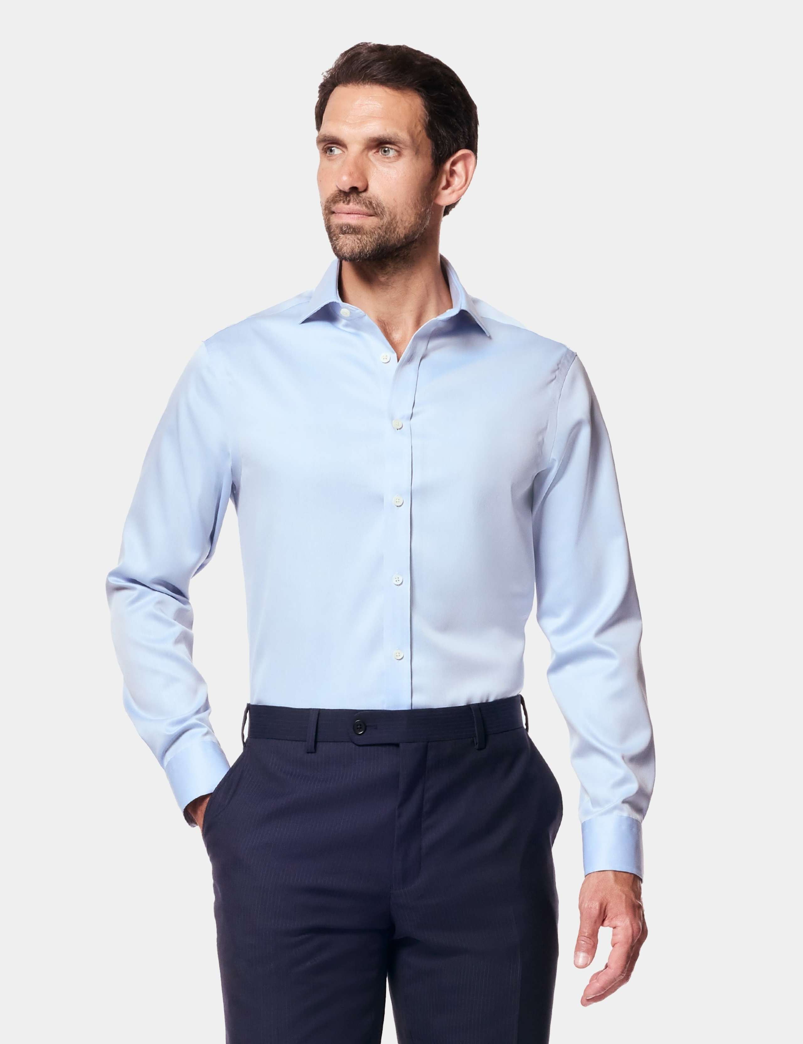 Slim Fit Non Iron Pure Cotton Twill Shirt