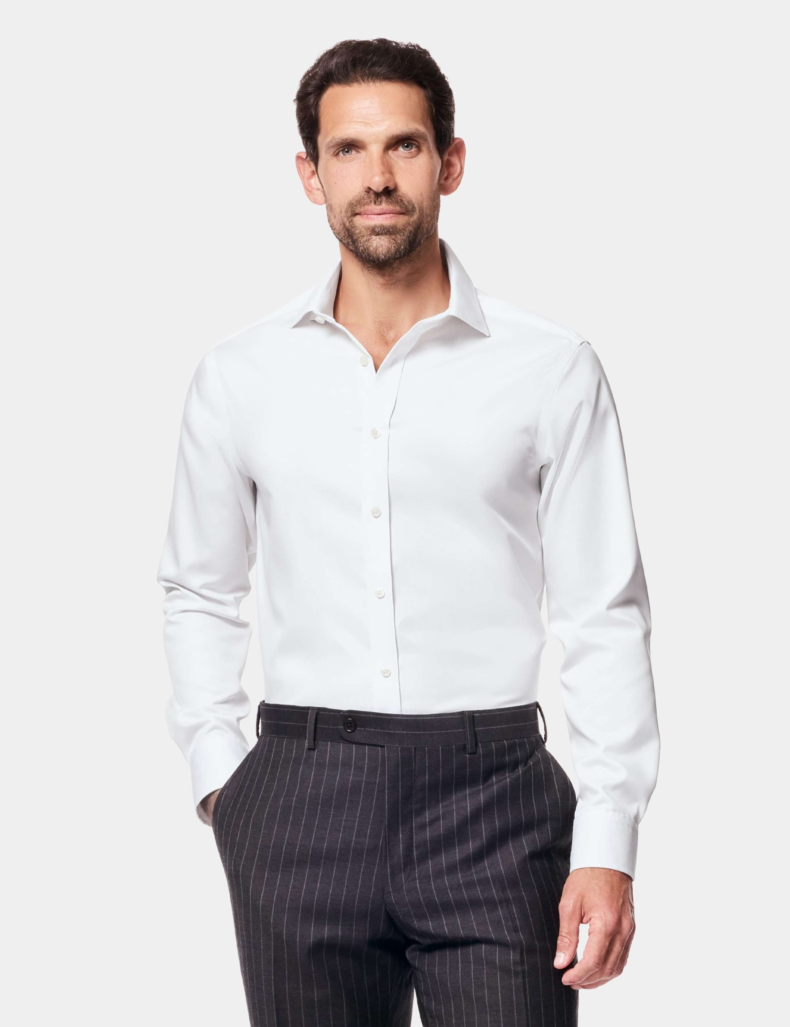 Slim Fit Non Iron Pure Cotton Twill Shirt