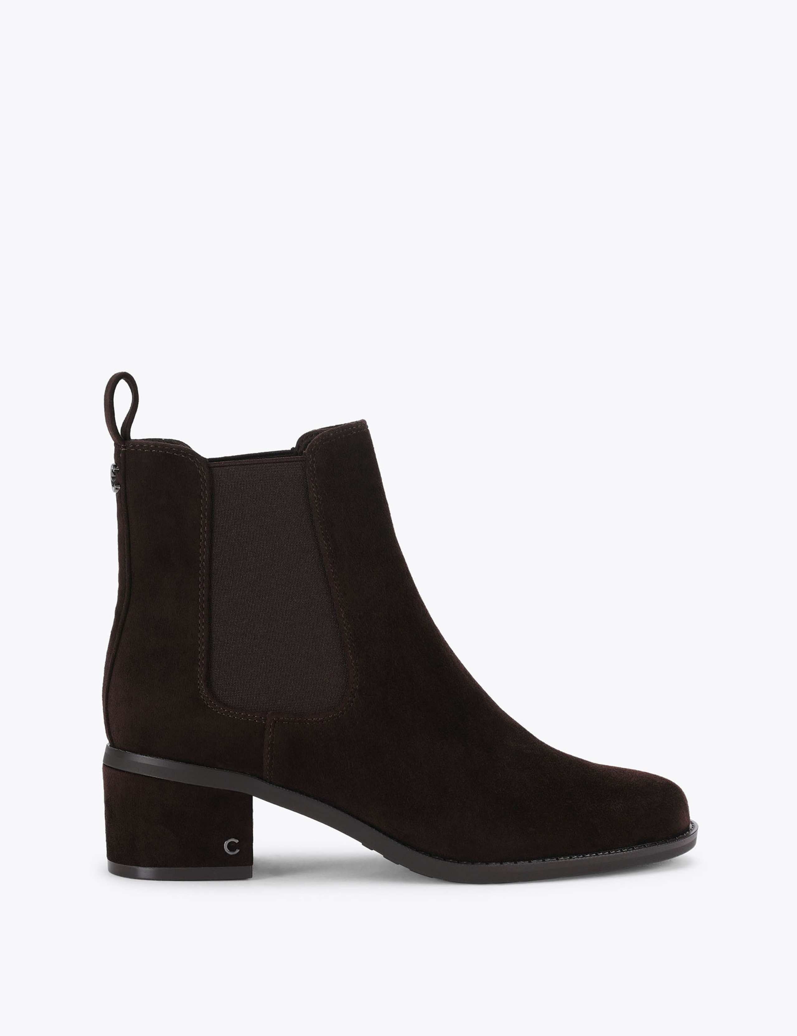Suede Block Heel Ankle Boots