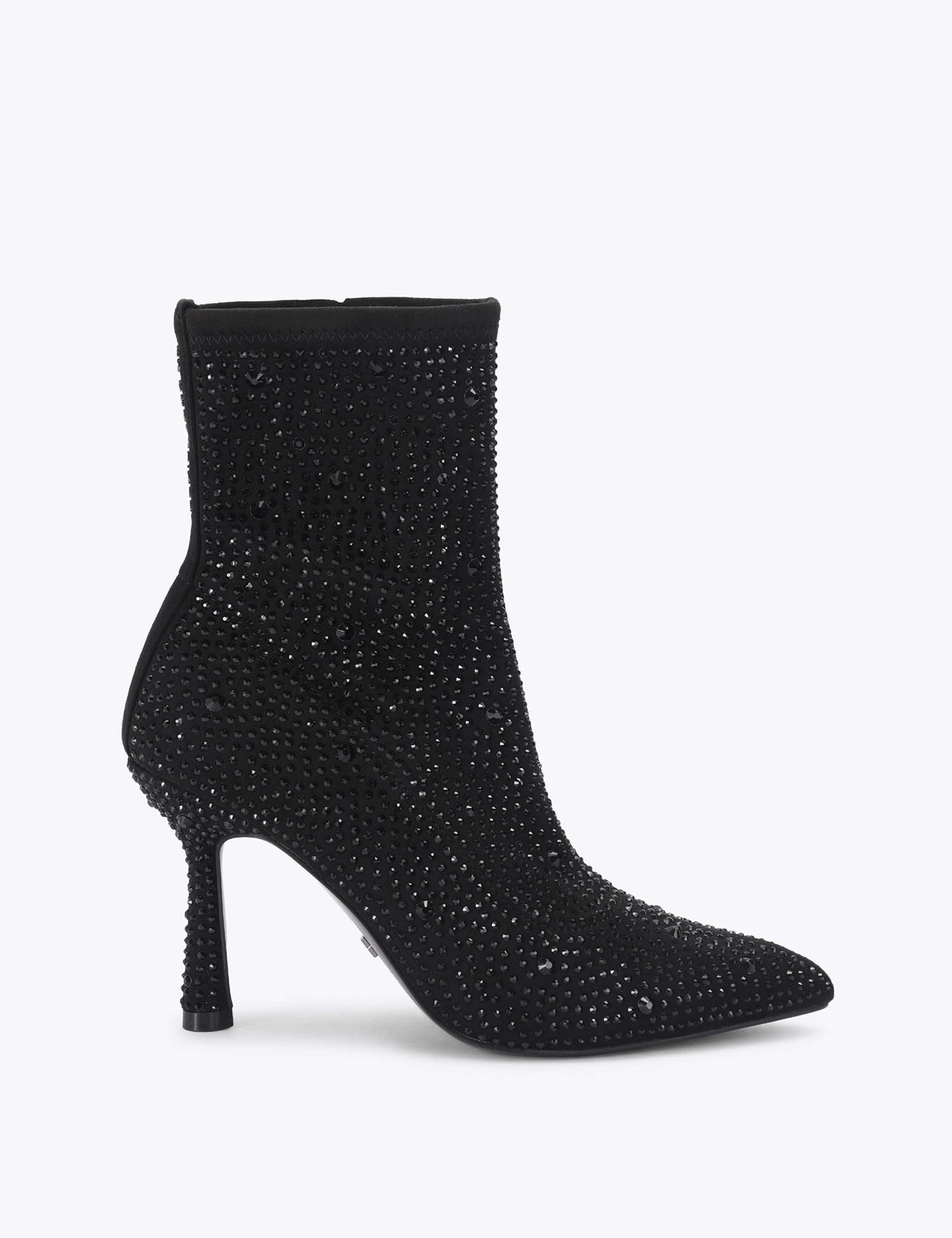 Sparkle Stiletto Heel Pointed Ankle Boots