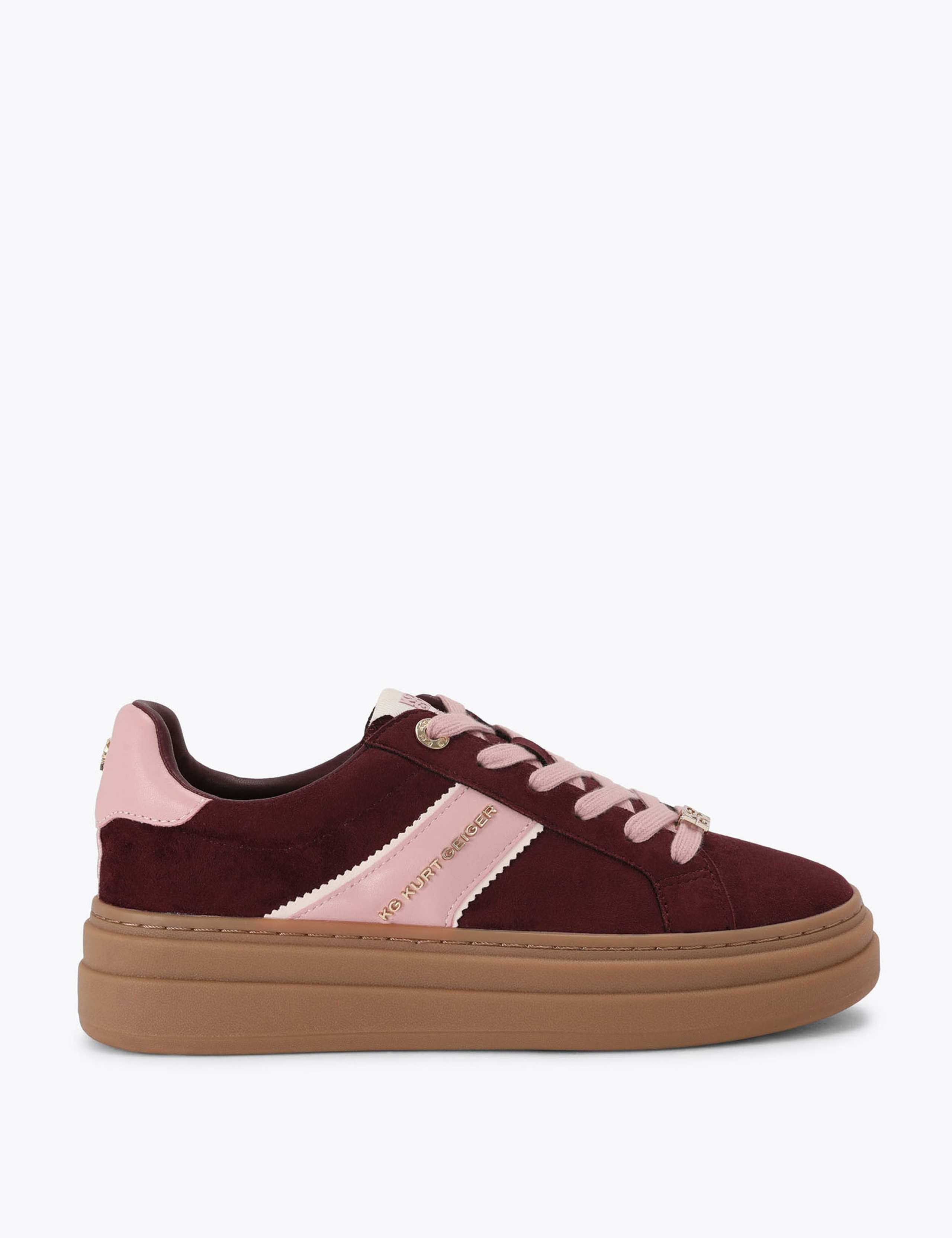 Suede Side Stripe Platform Trainers