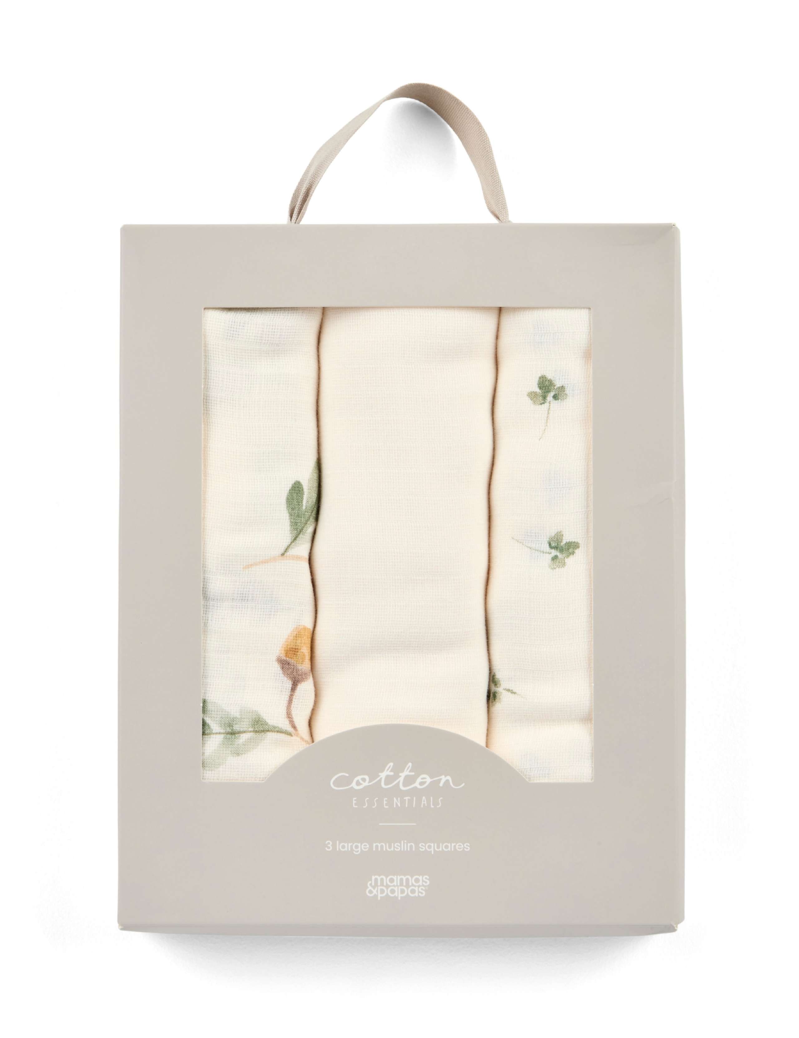 3 Pack Pure Cotton Acorn & Clover Muslins