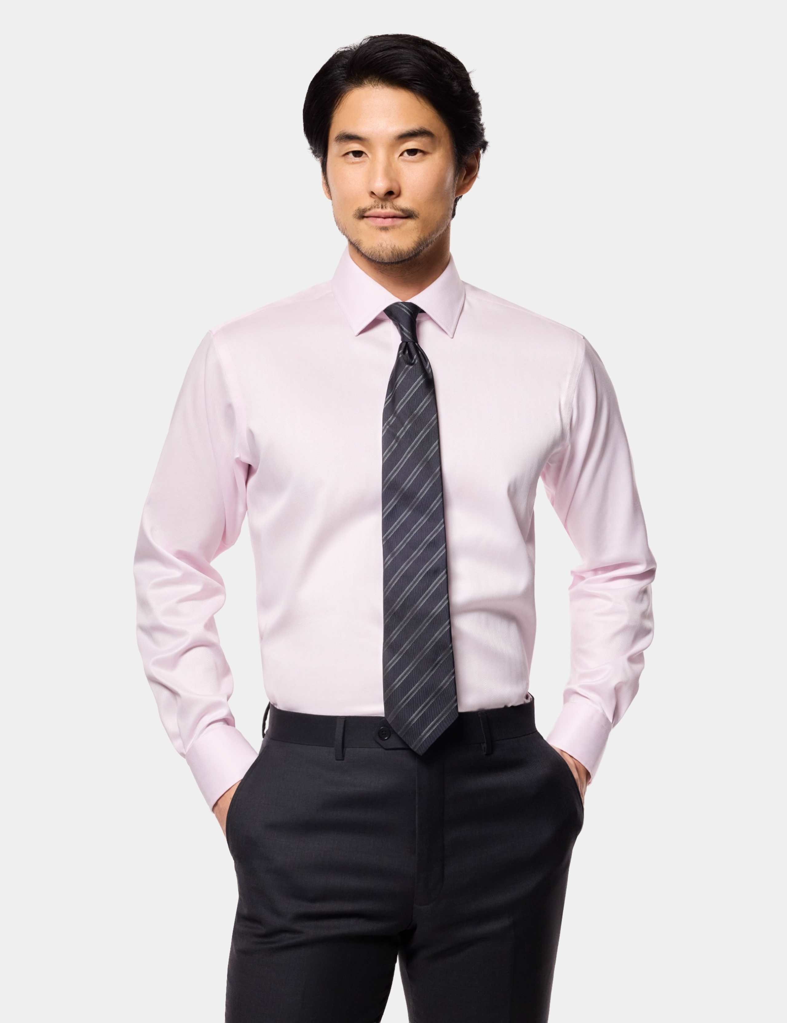 Textured Herringbone Non Iron Shirt
