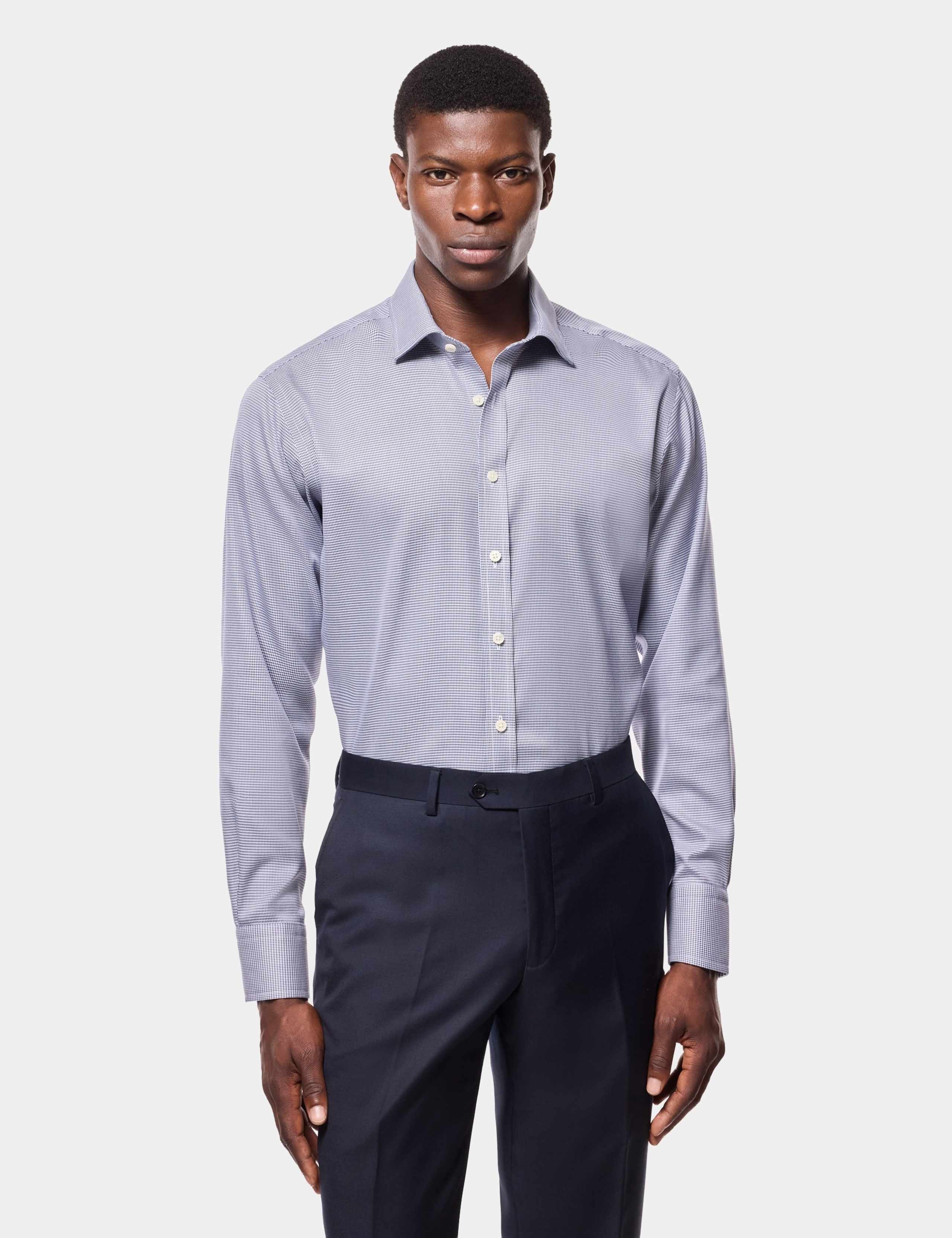 Regular Fit Non Iron Pure Cotton Houndstooth Shirt