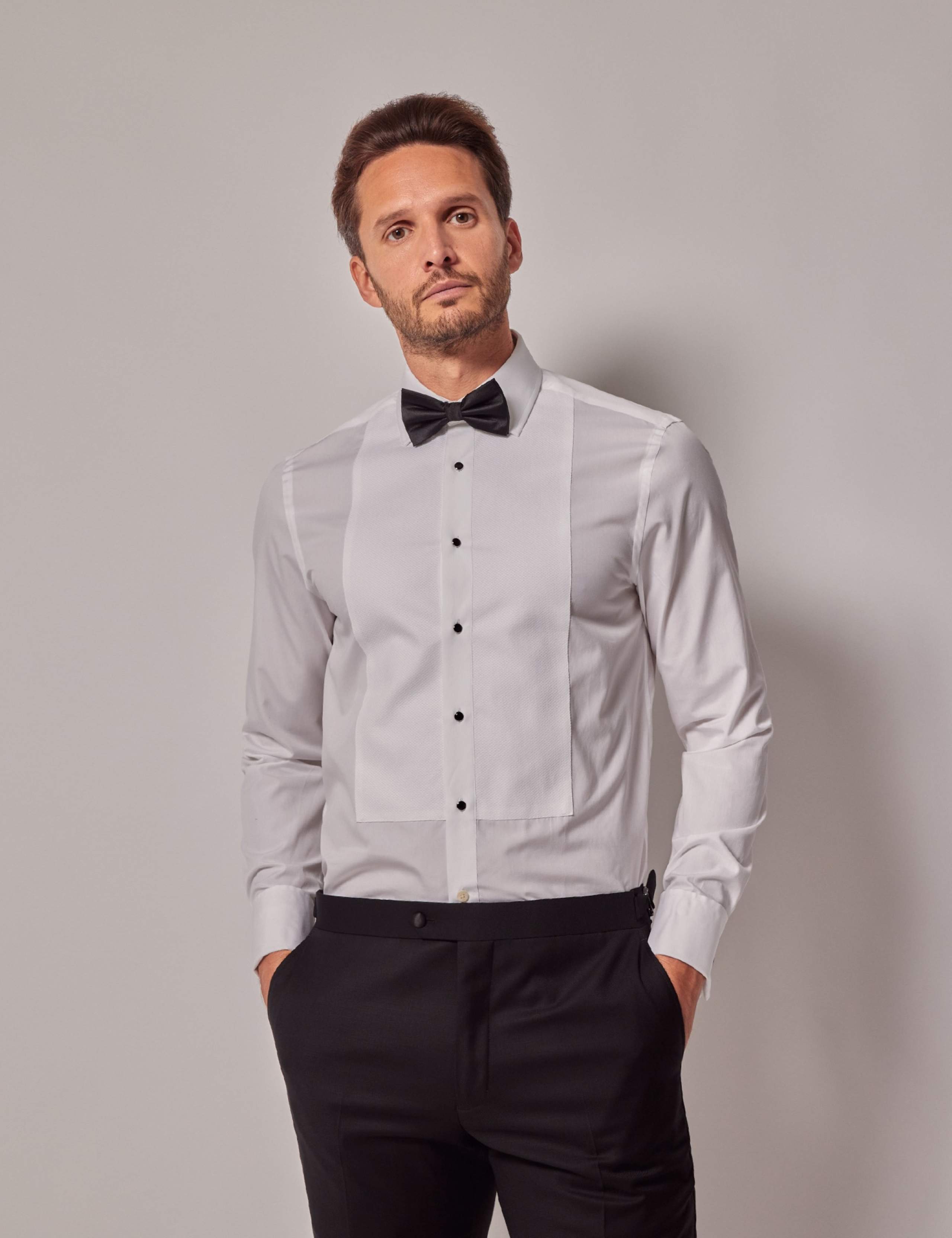 Slim Fit Pure Cotton Waffle Evening Shirt