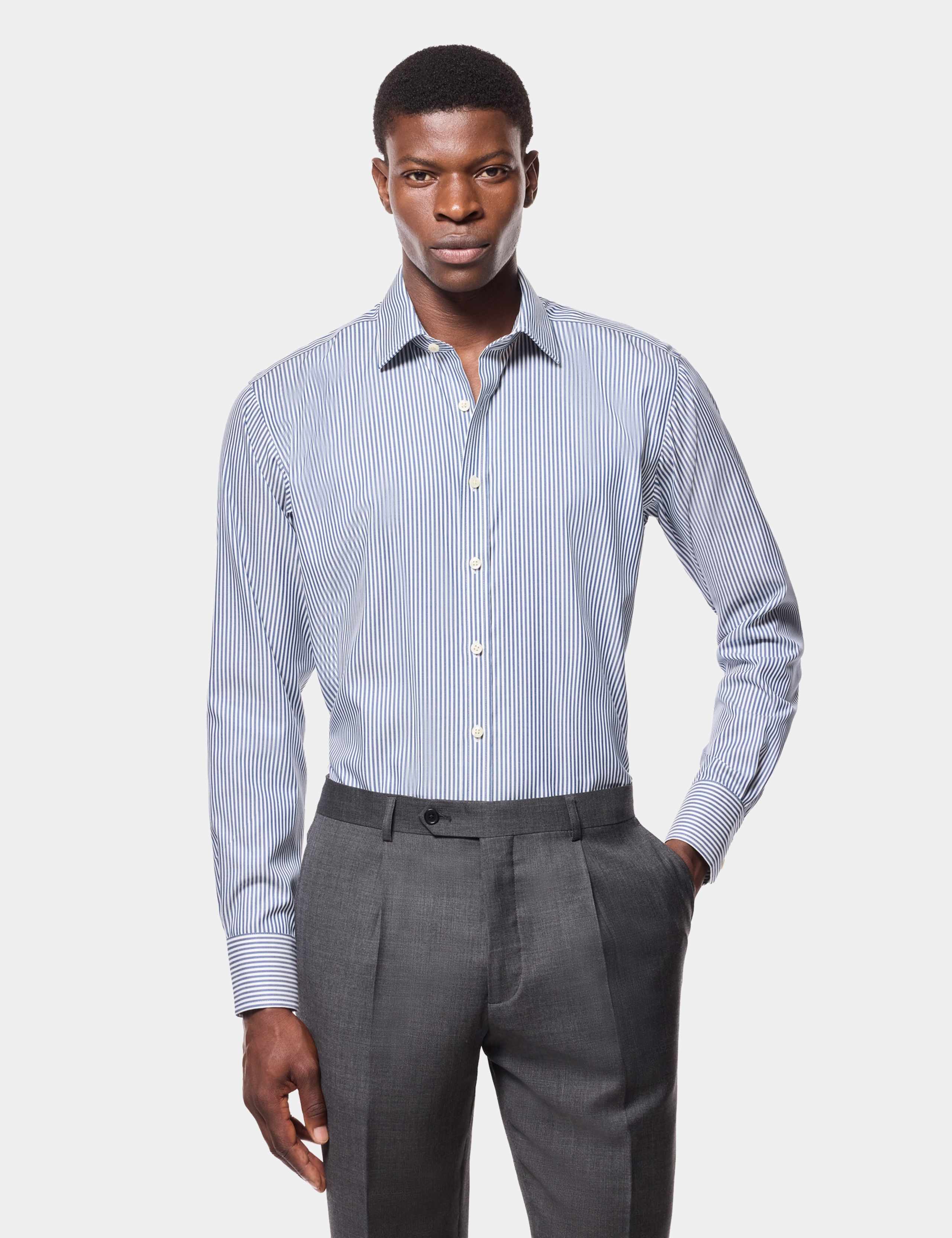 Slim Fit Non Iron Striped Shirt