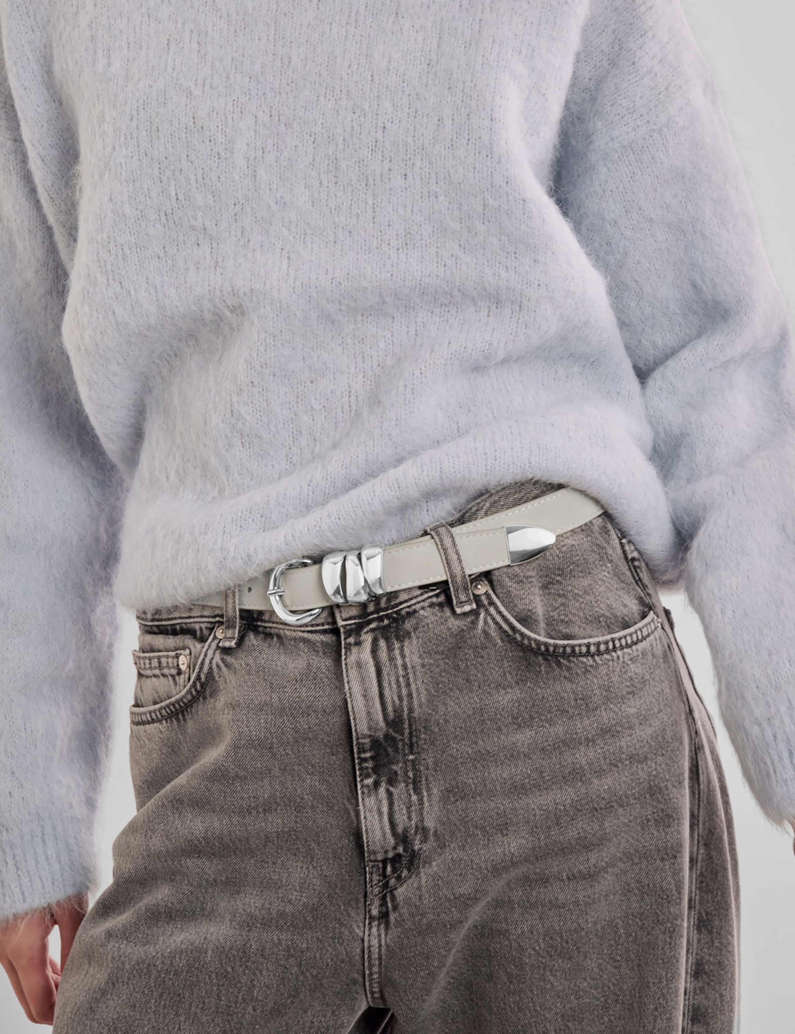 Faux Leather Buckle Waist Belt