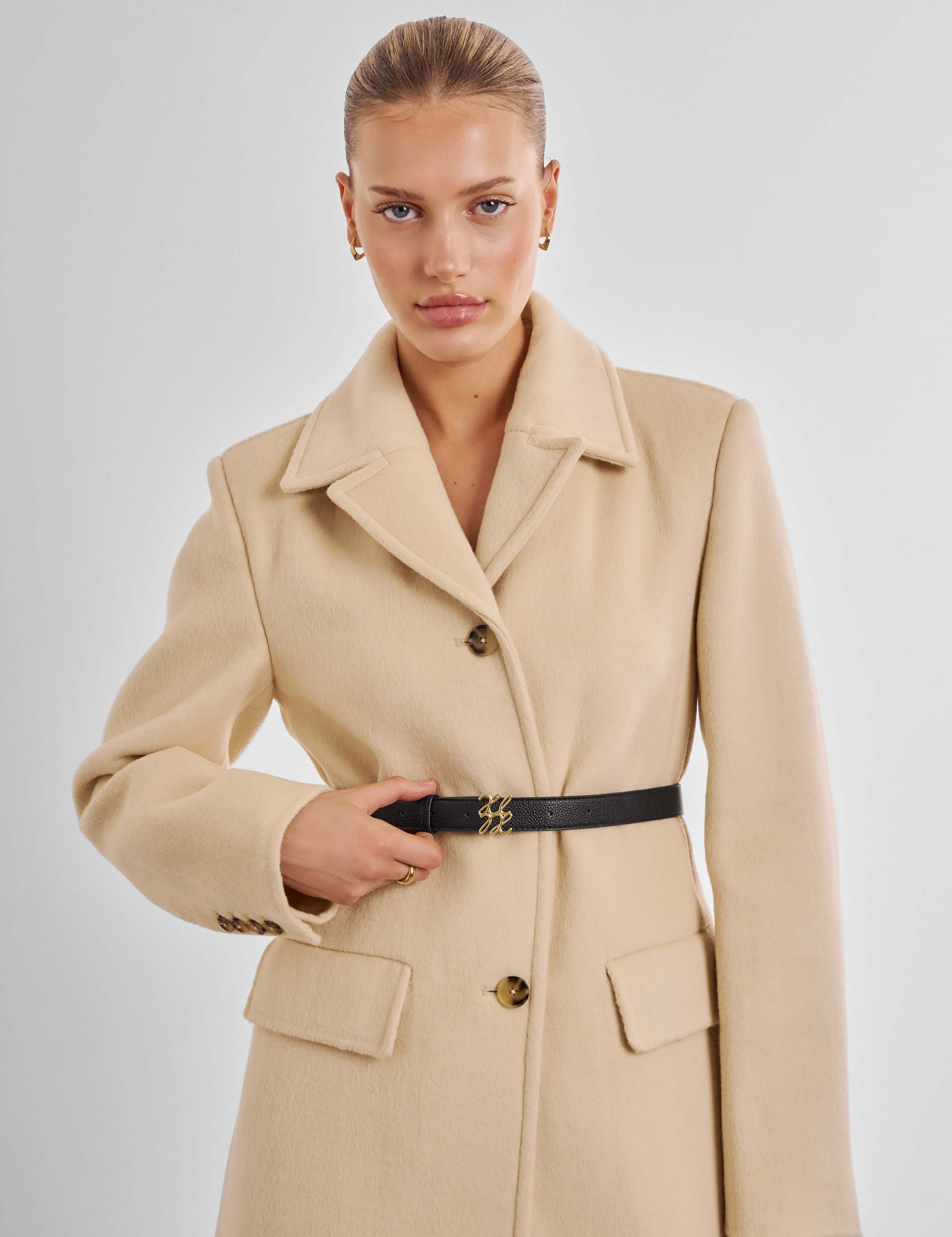 Faux Leather Buckle Waist Belt