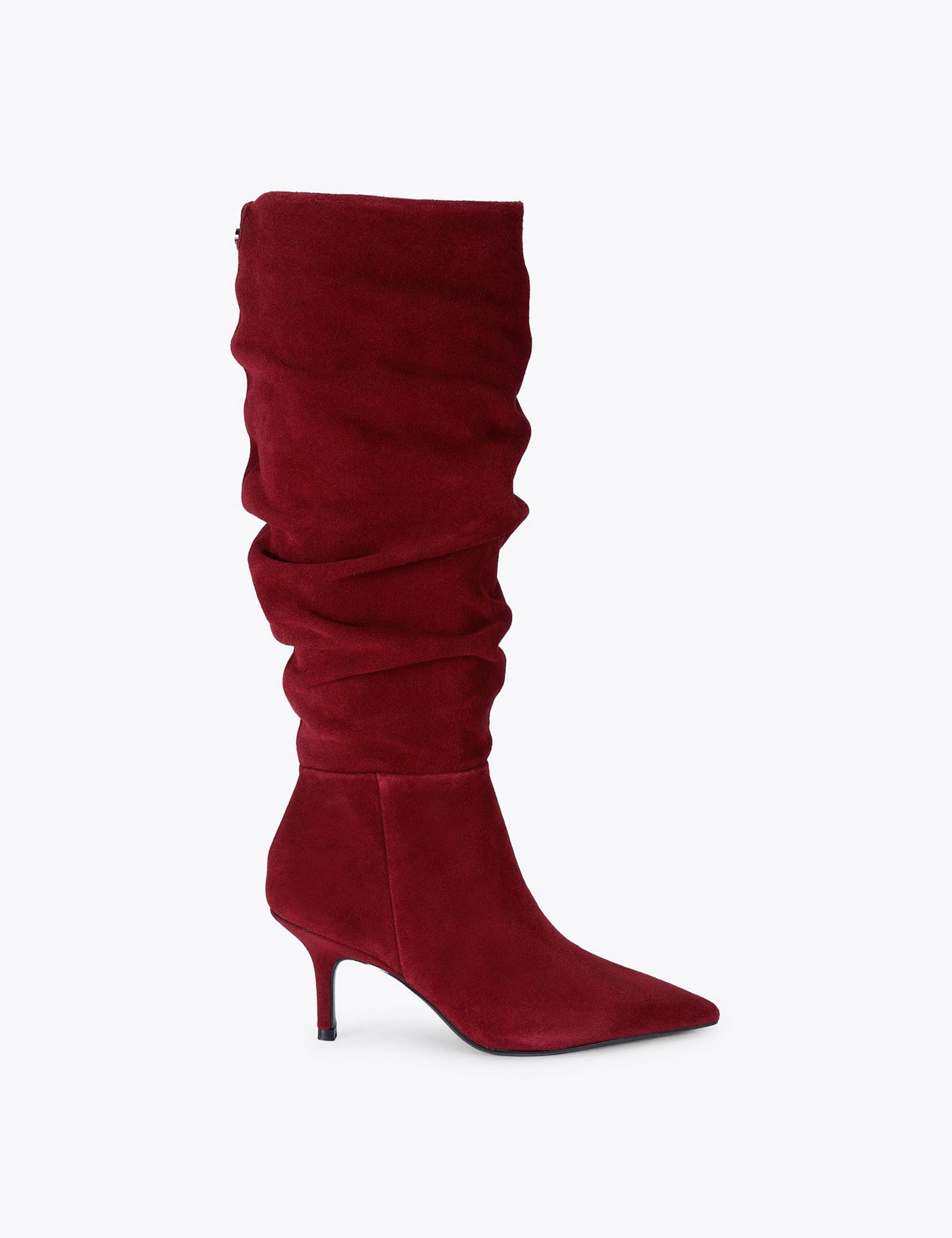 Suede Stiletto Heel Knee High Boots
