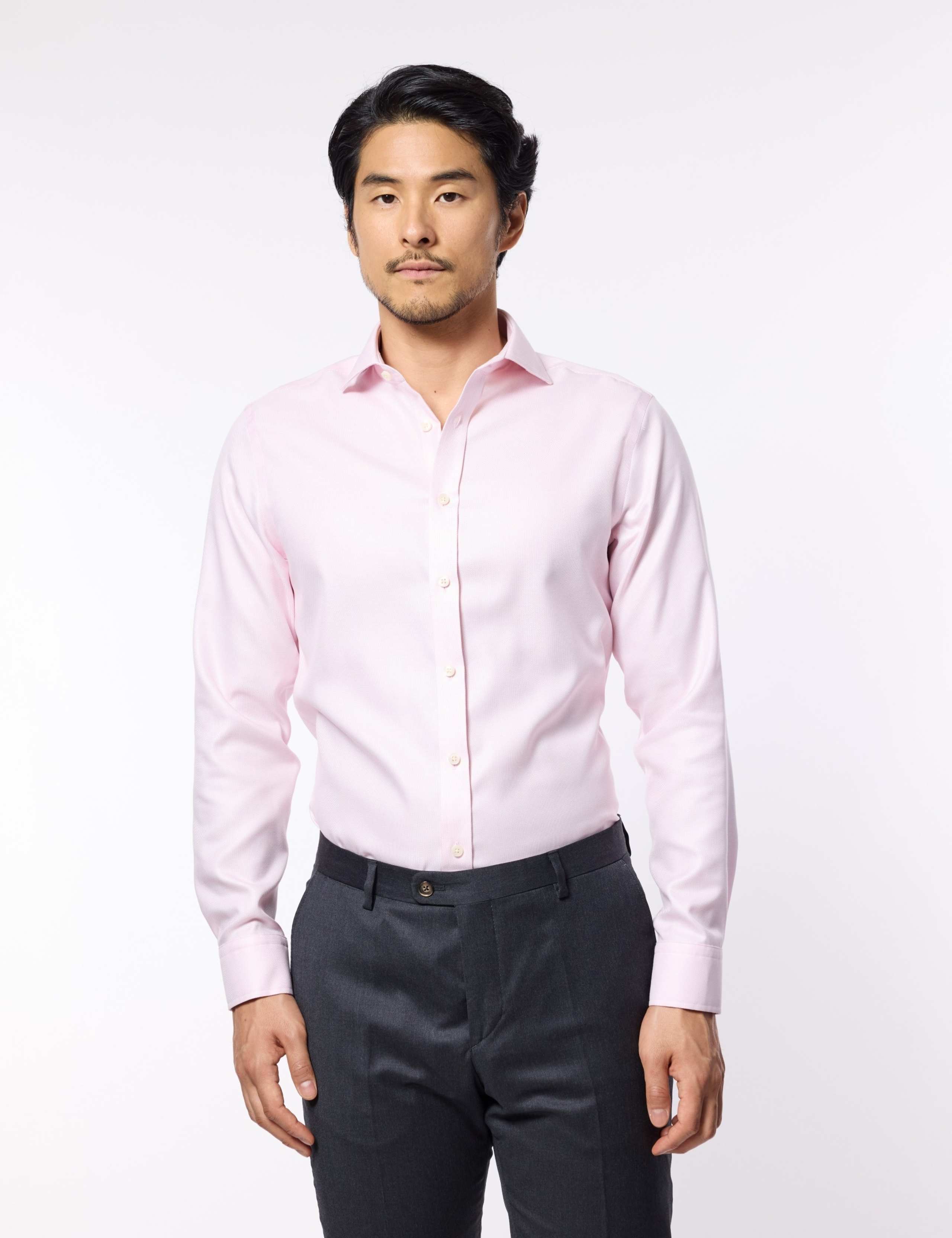 Slim Fit Non-Iron Pure Cotton Textured Shirt
