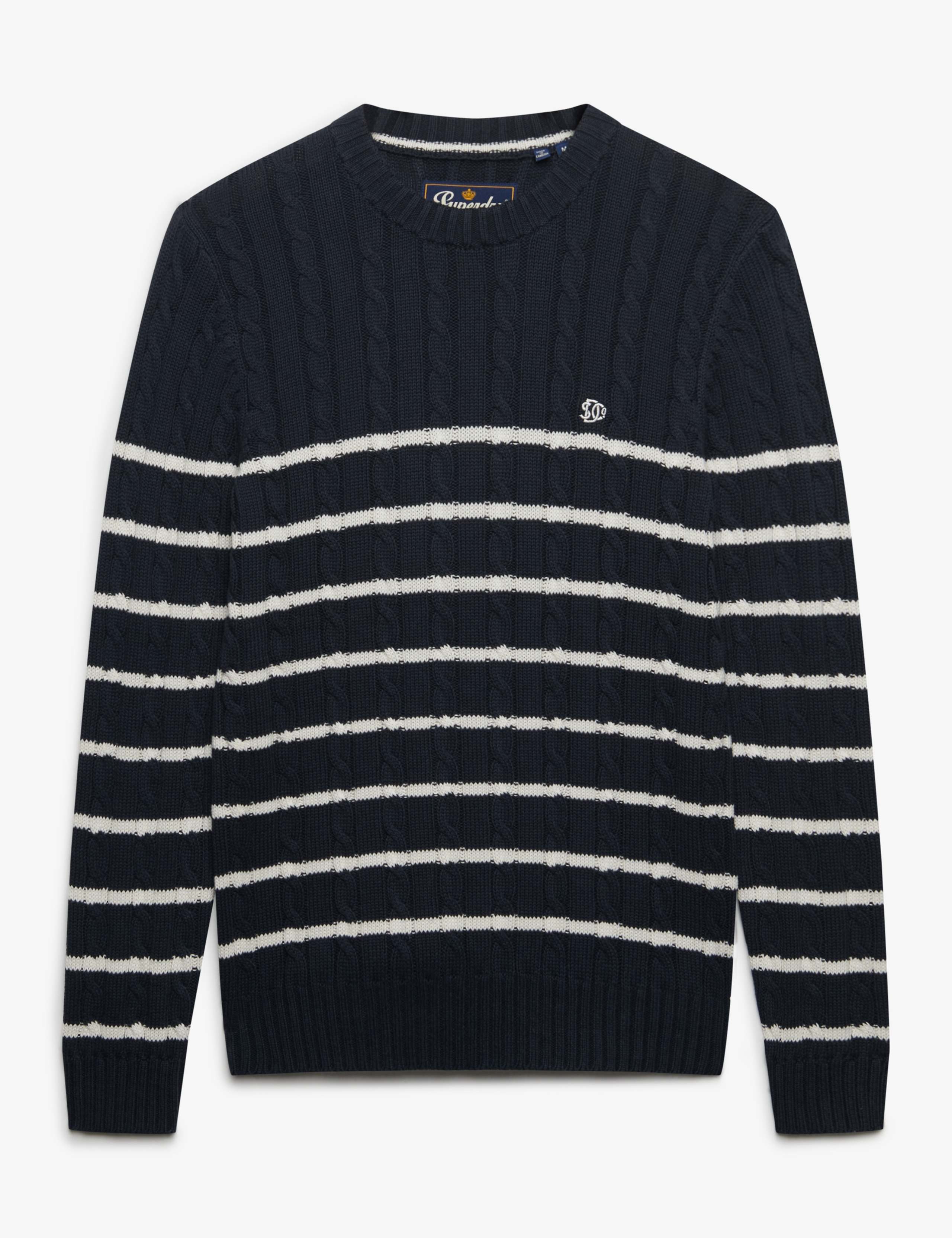 Pure Cotton Striped Cable Jumper