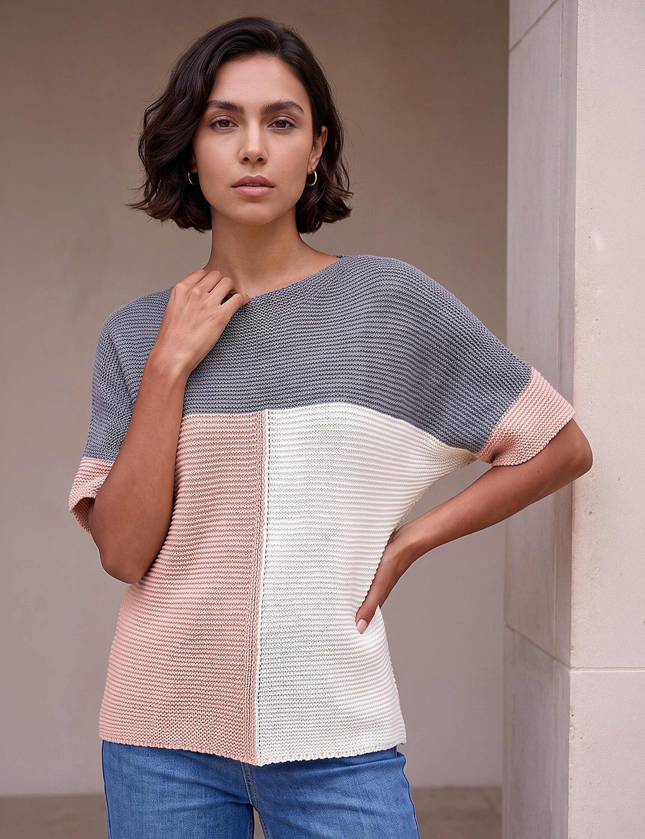 Colour Block Knitted Jumper