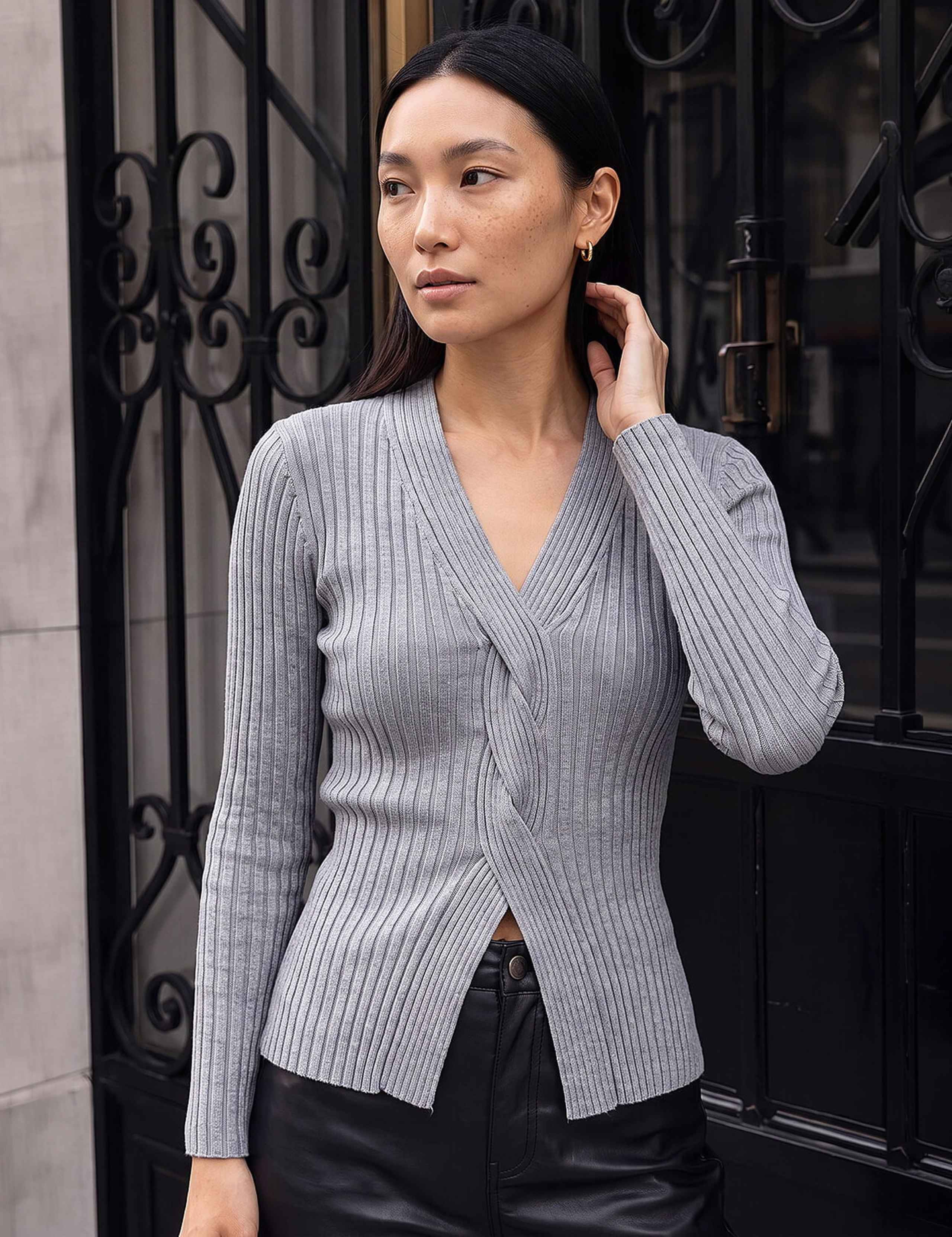 Ribbed Cable Knit Jumper