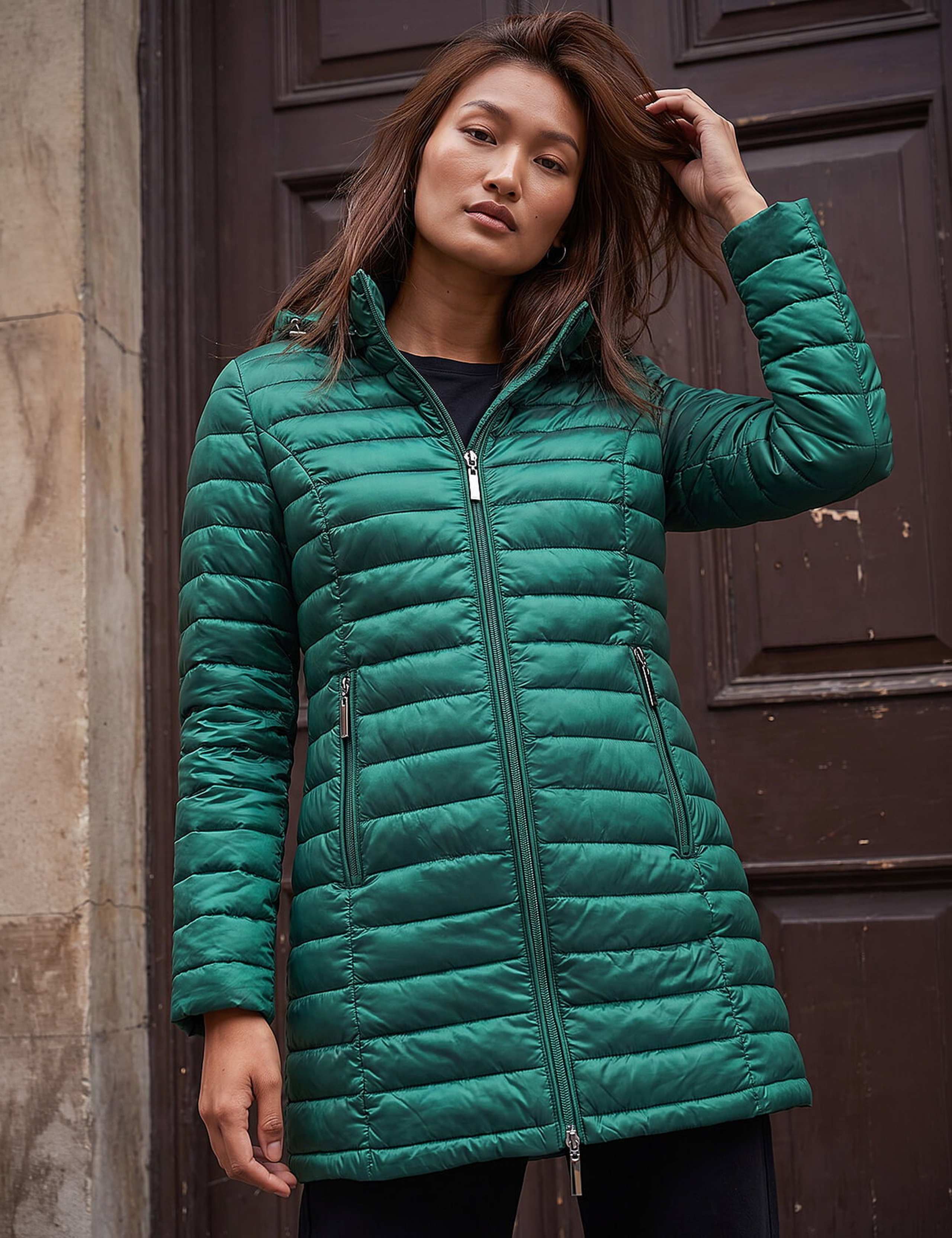 Quilted Hooded Longline Puffer Coat