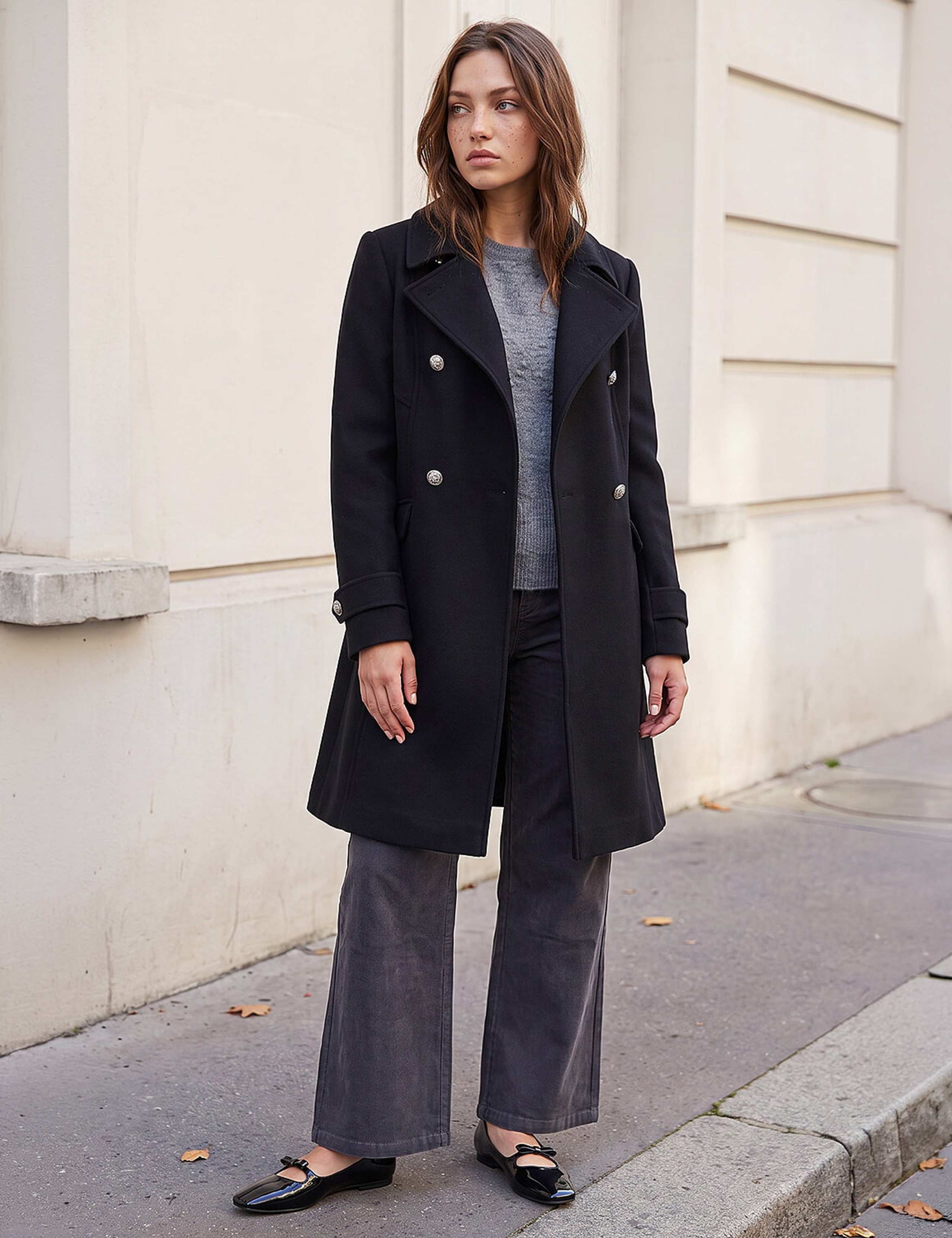 Petite Double Breasted Tailored Coat