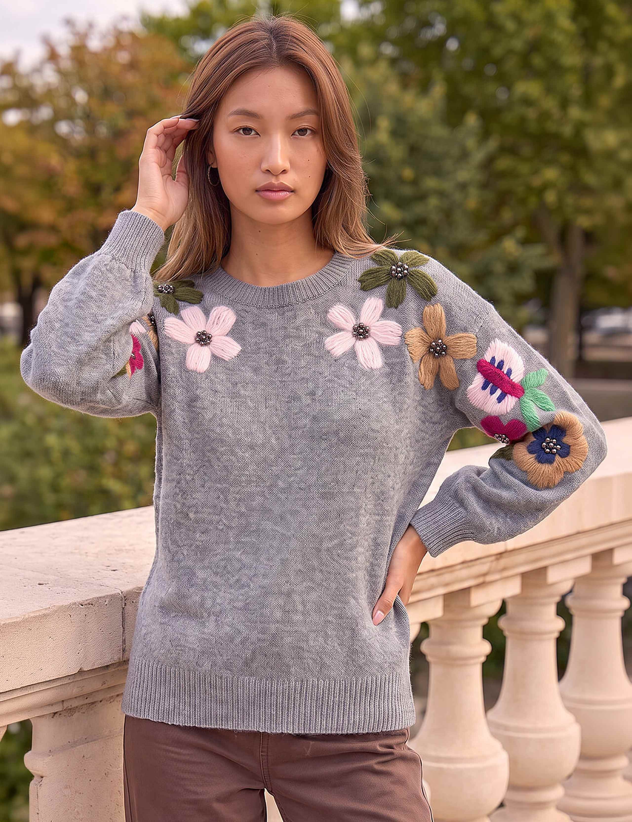 Floral Embellished Jumper