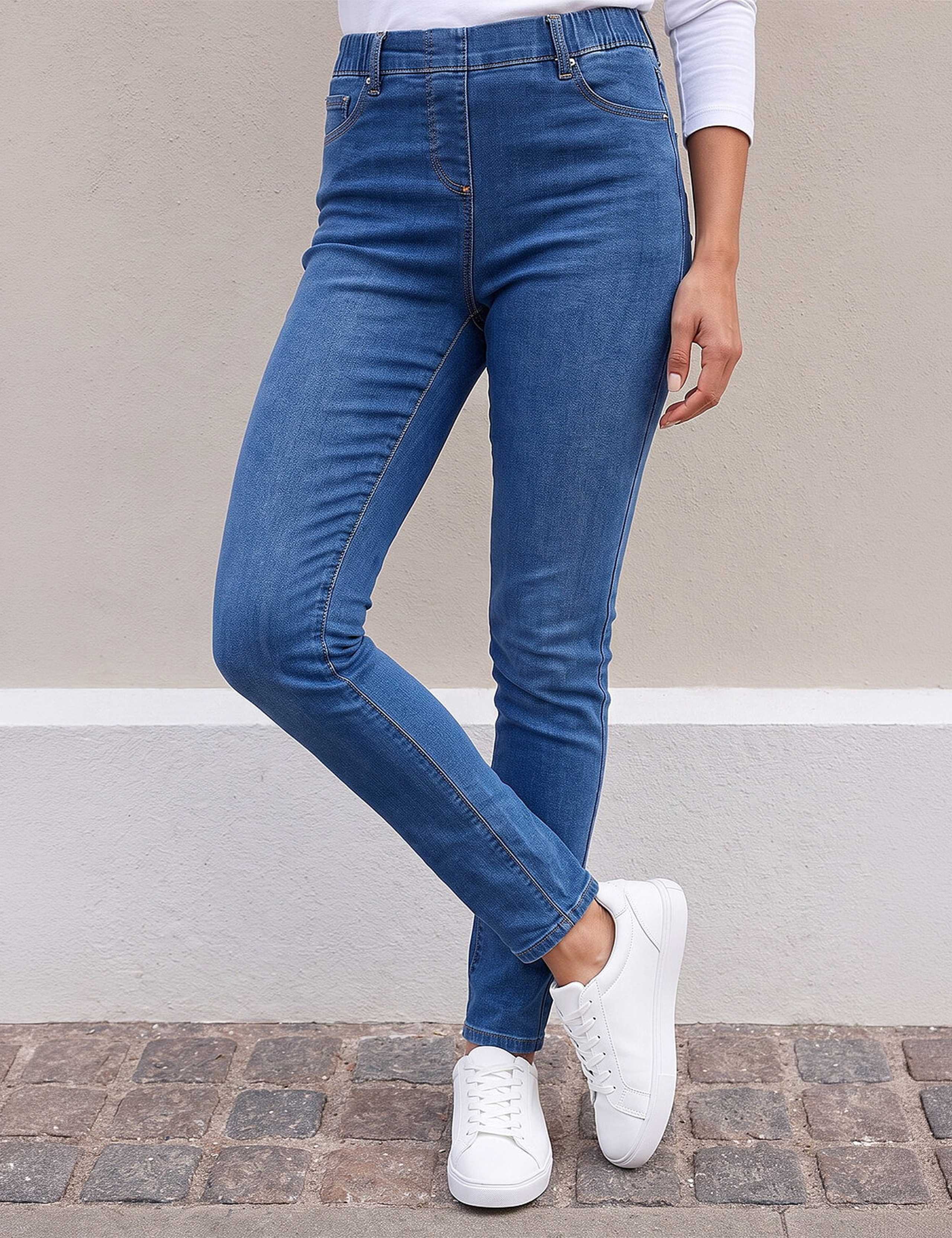 Stretch Denim Elasticated Waist Jeggings