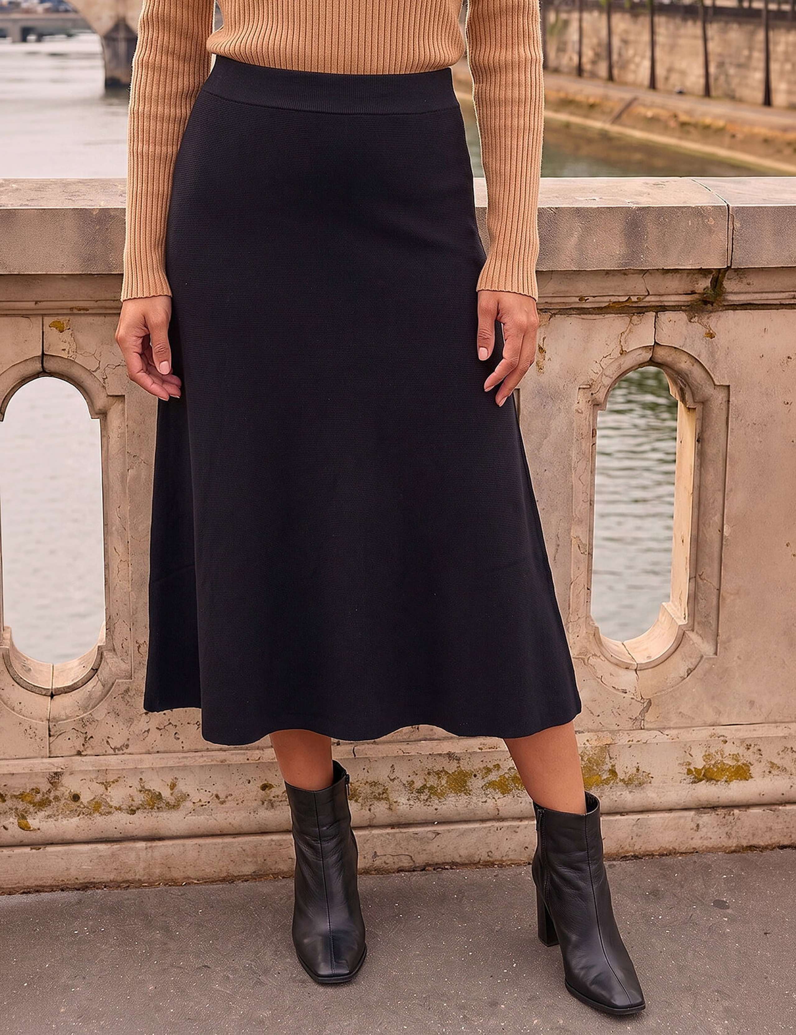 Knitted Midi A-Line Skirt