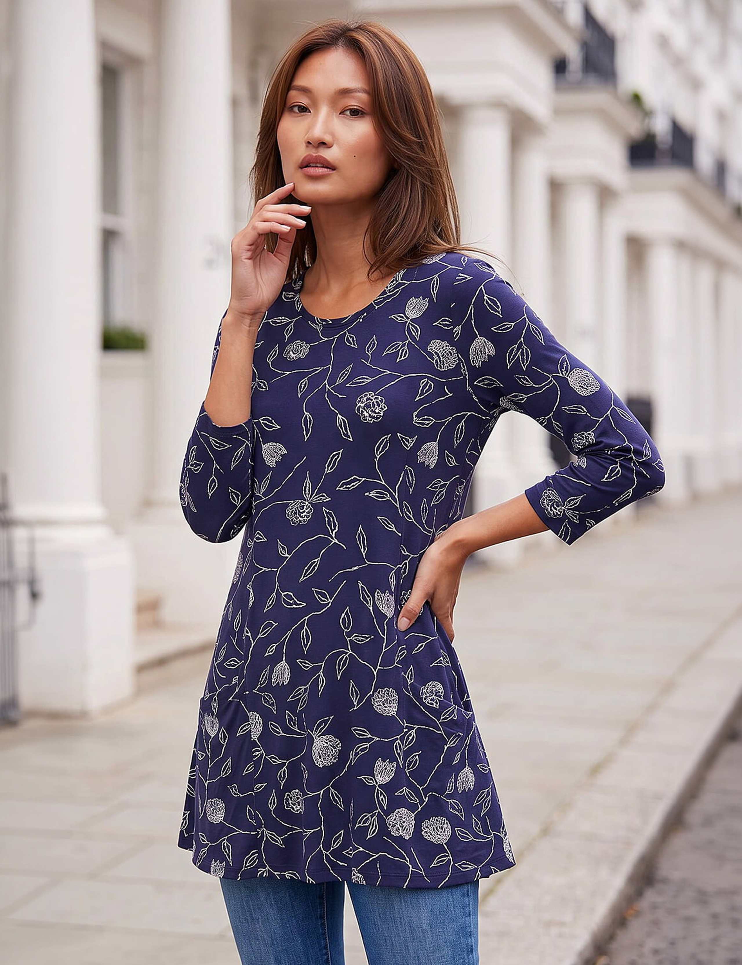Jersey Floral Pocket Tunic