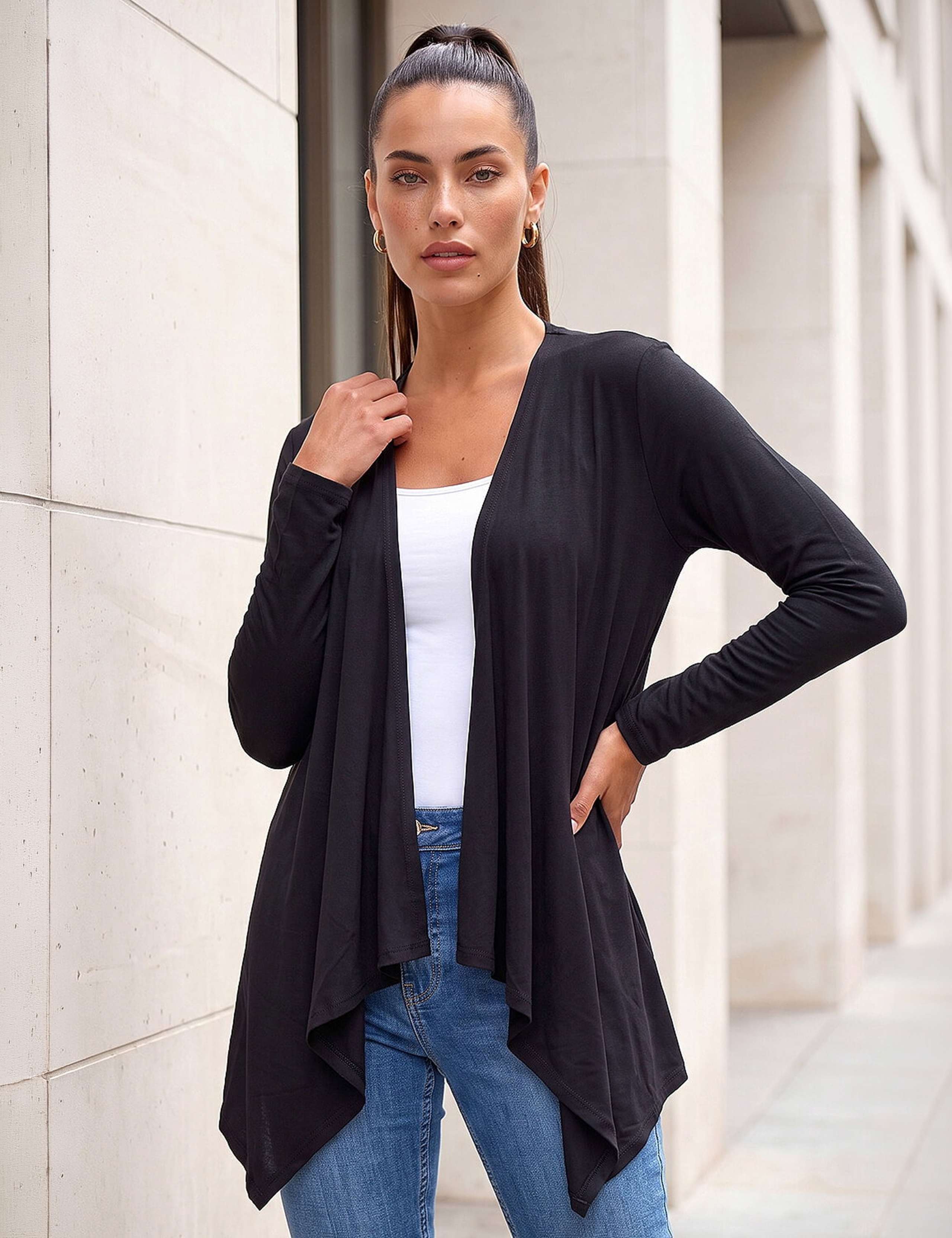 Jersey Waterfall Cardigan