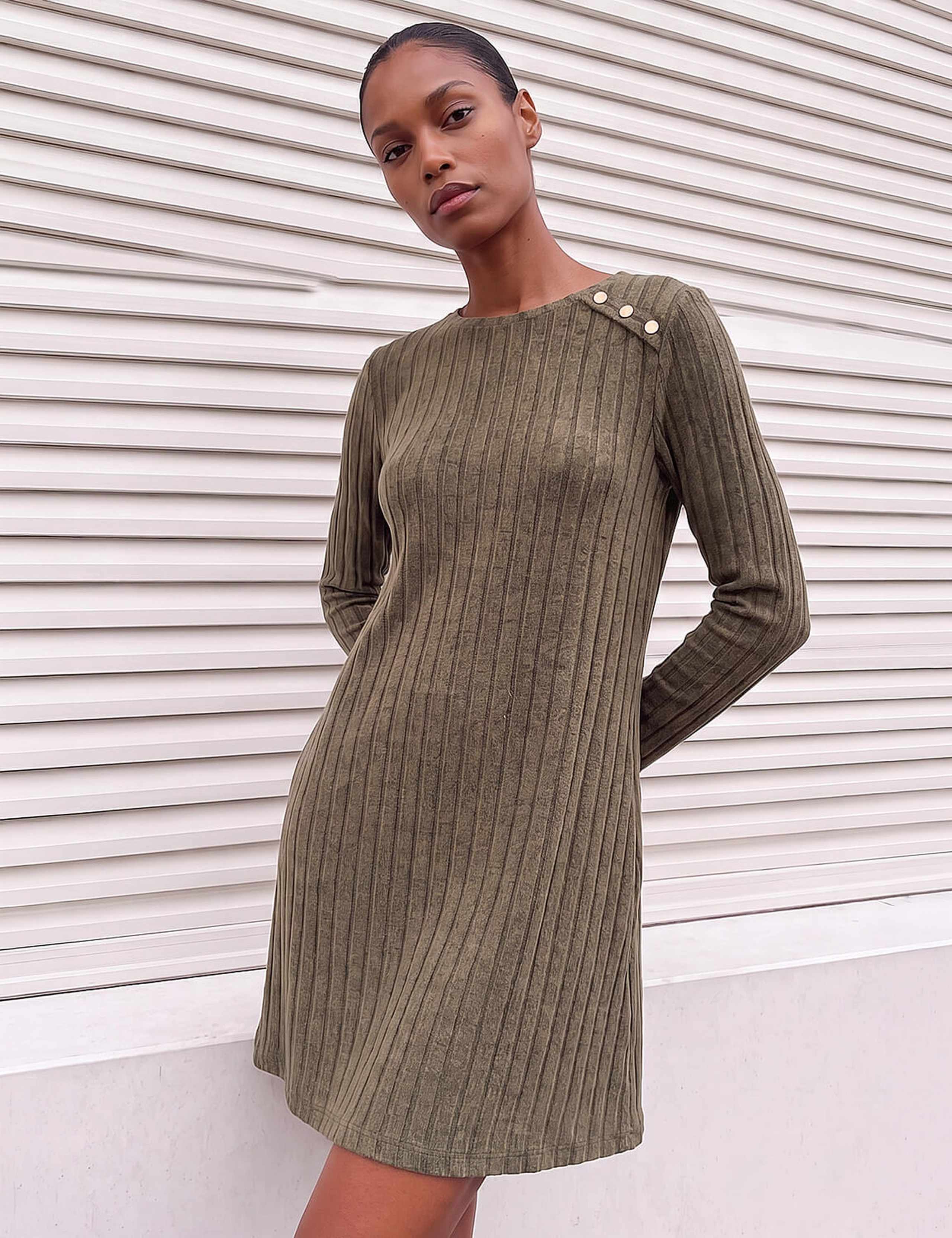Textured Mini Swing Dress