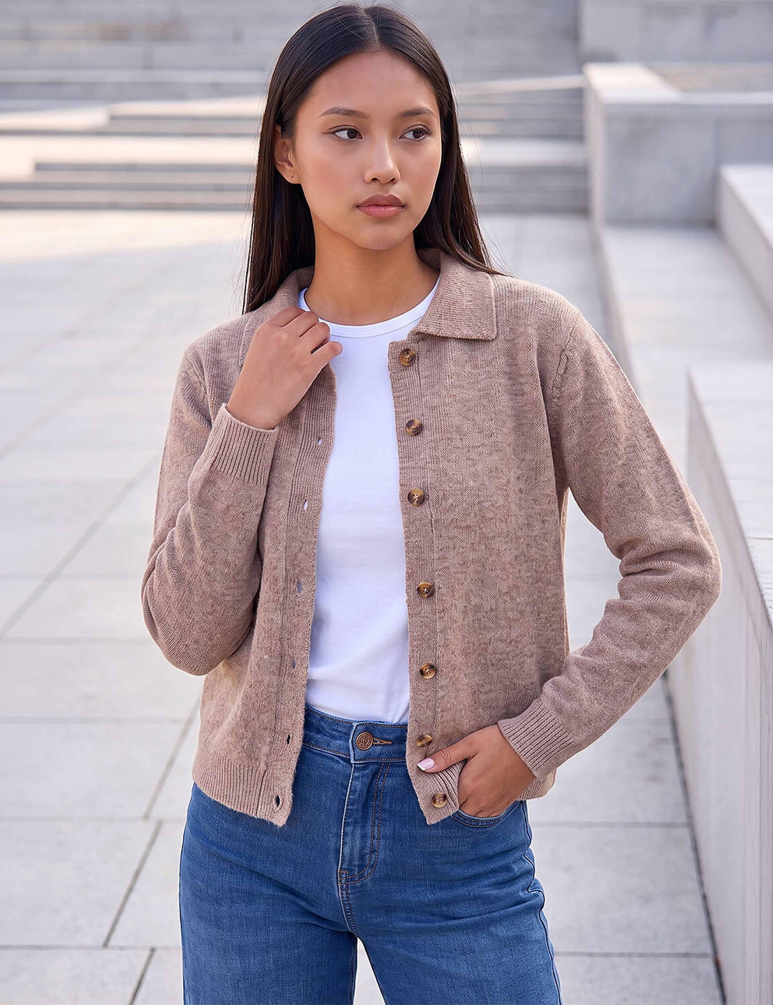 Collared Button Front Cardigan