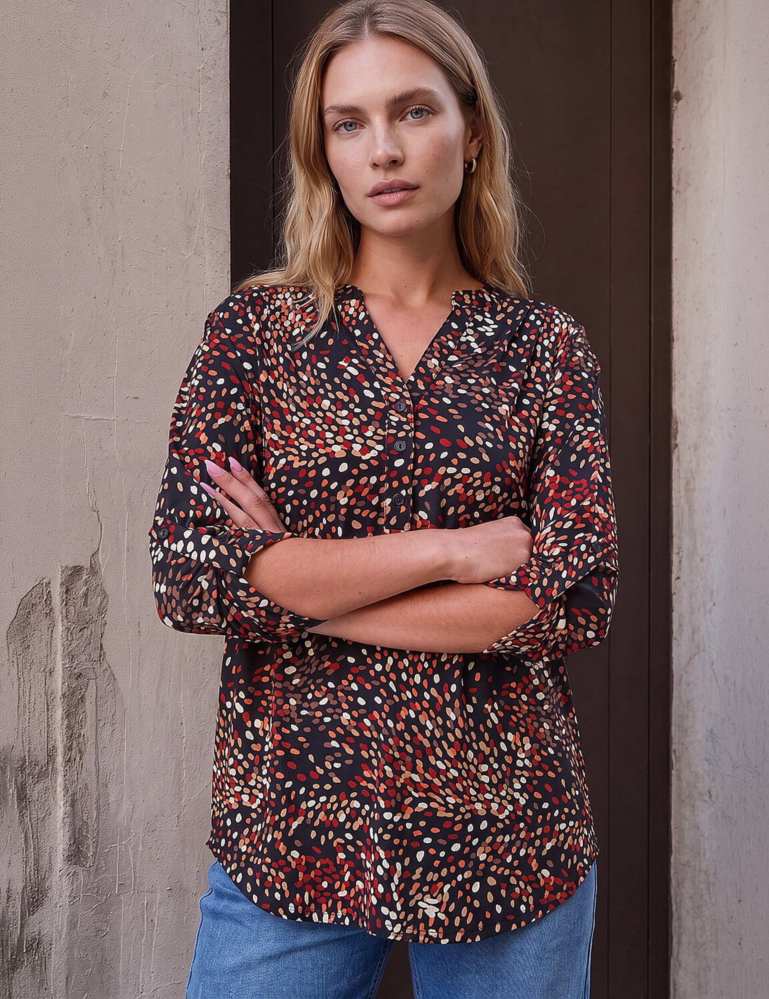 Printed V-Neck Shirt