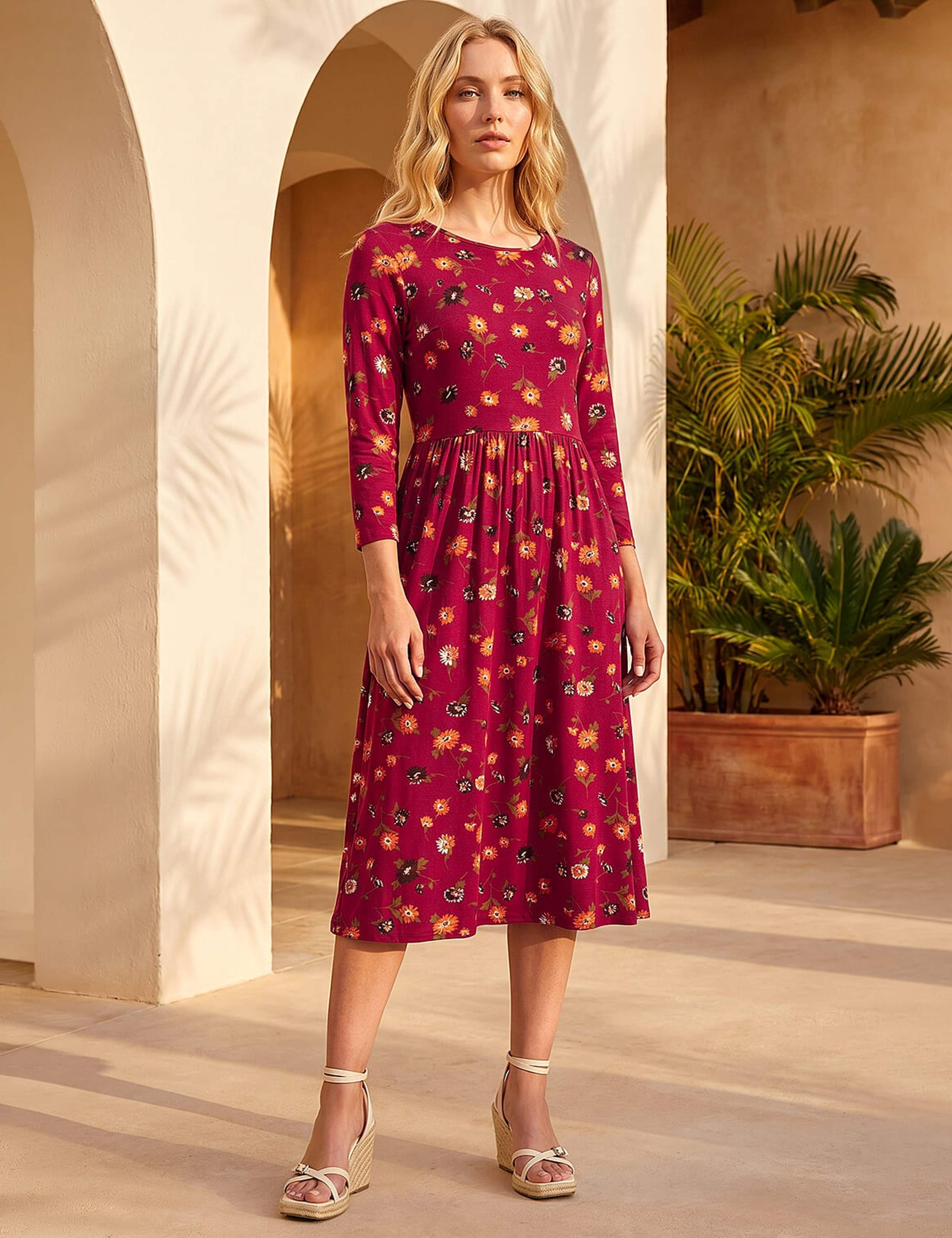 Floral Midi Skater Dress
