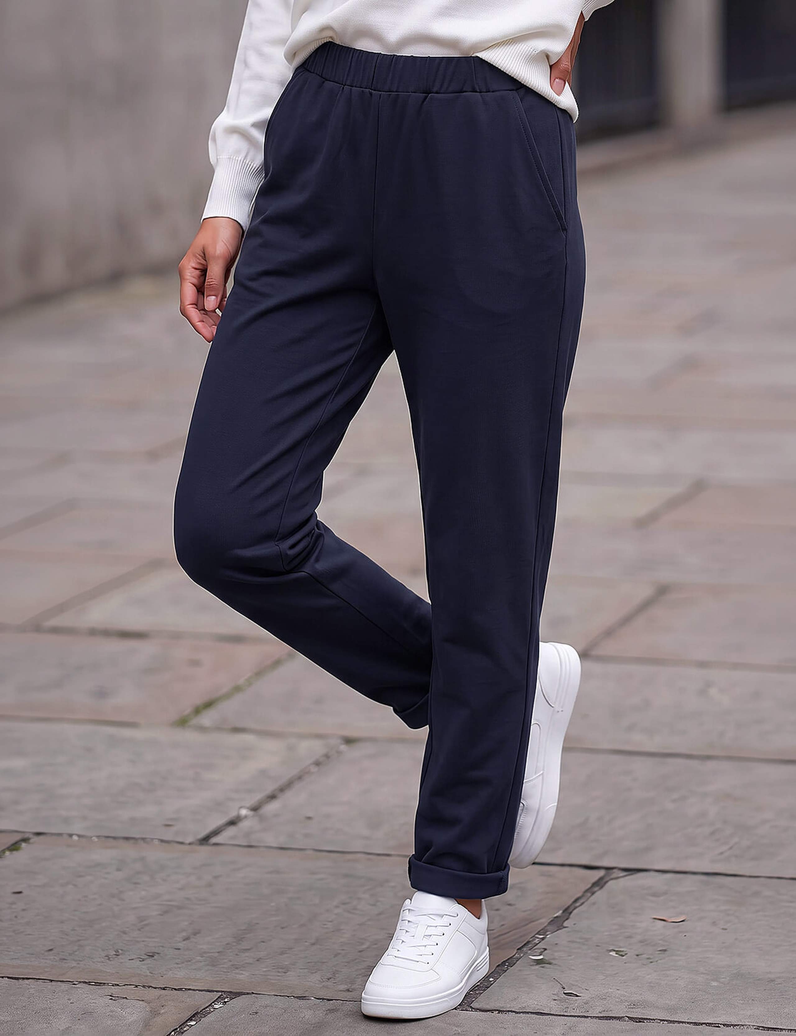 Petite Turn Up Slim Fit Trousers