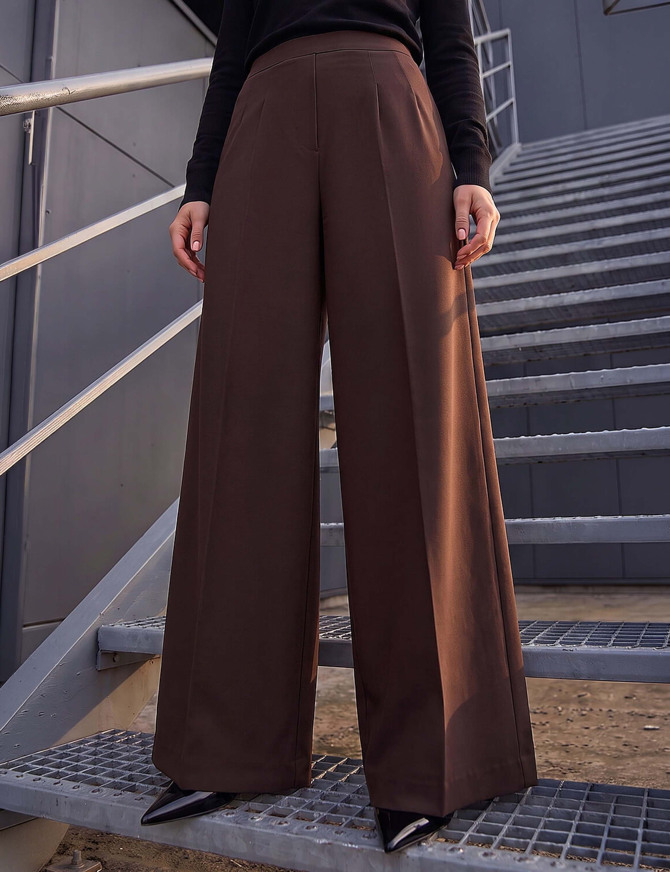 Petite Ponte Wide Leg Trousers