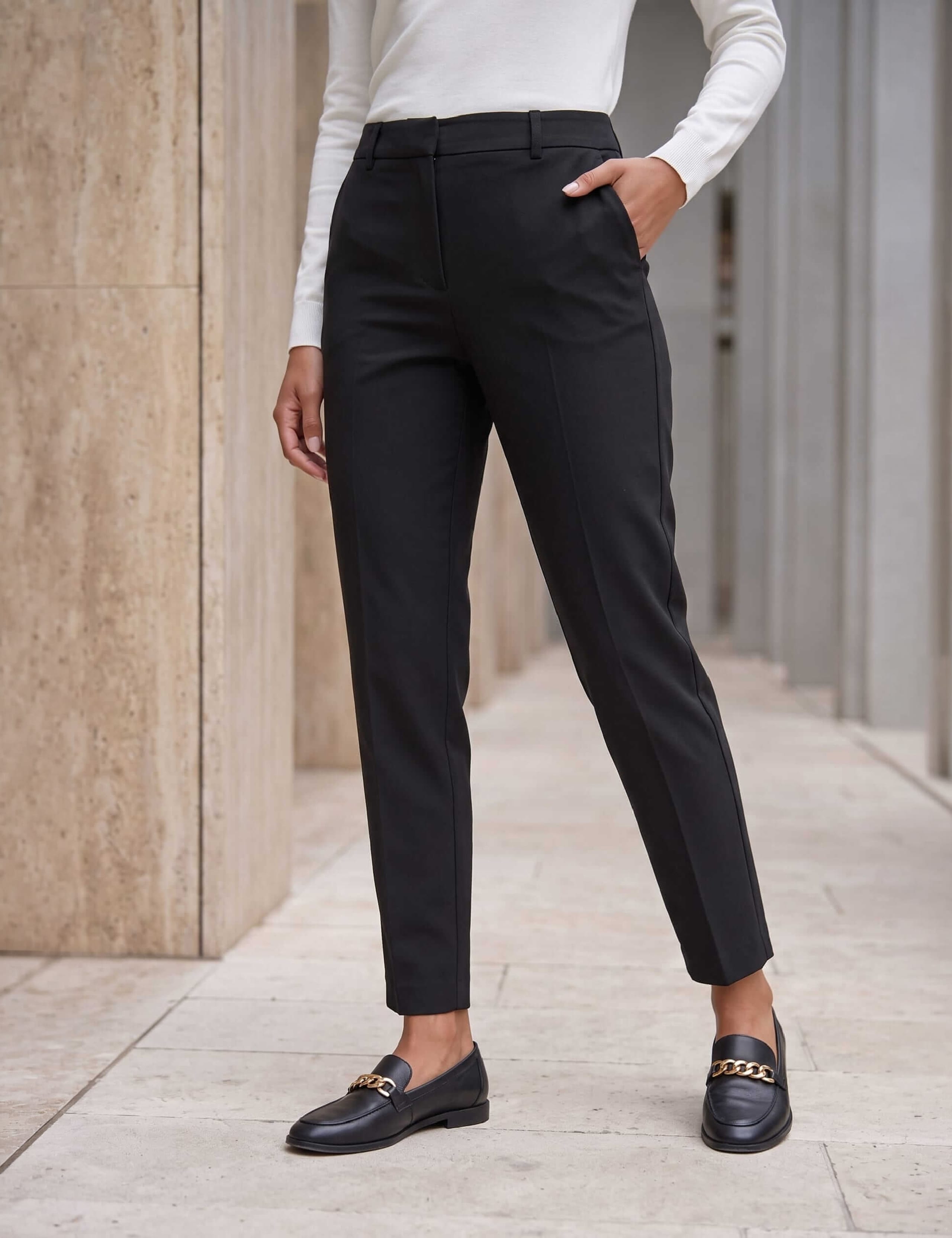 Slim Fit Ankle Grazer Trousers