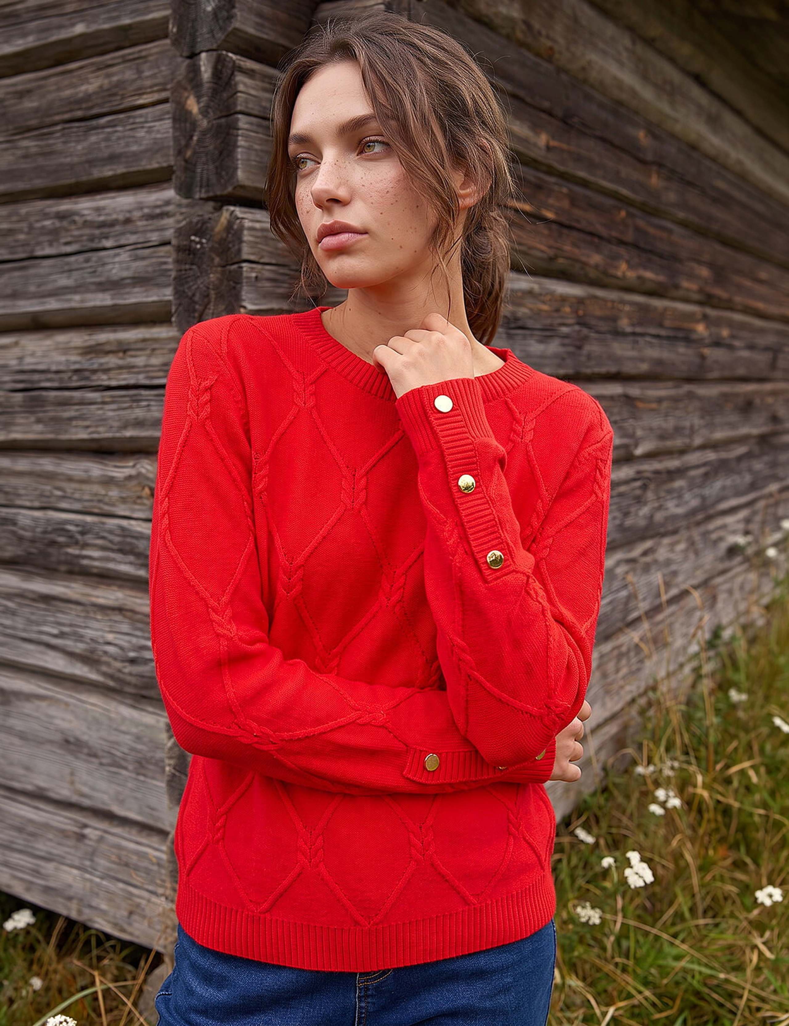 Petite Crew Neck Button Detail Jumper