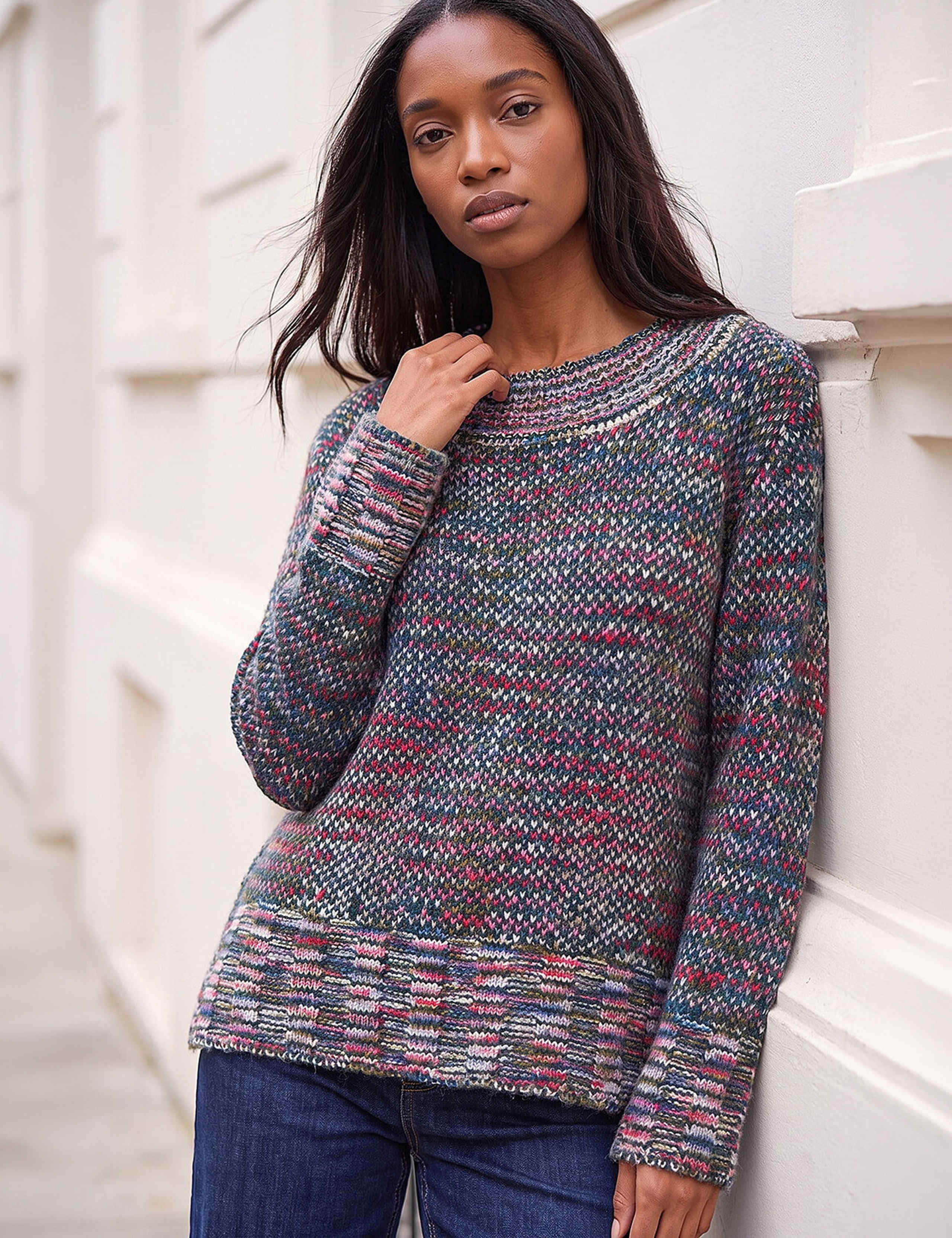 Petite Textured Crew Neck Jumper