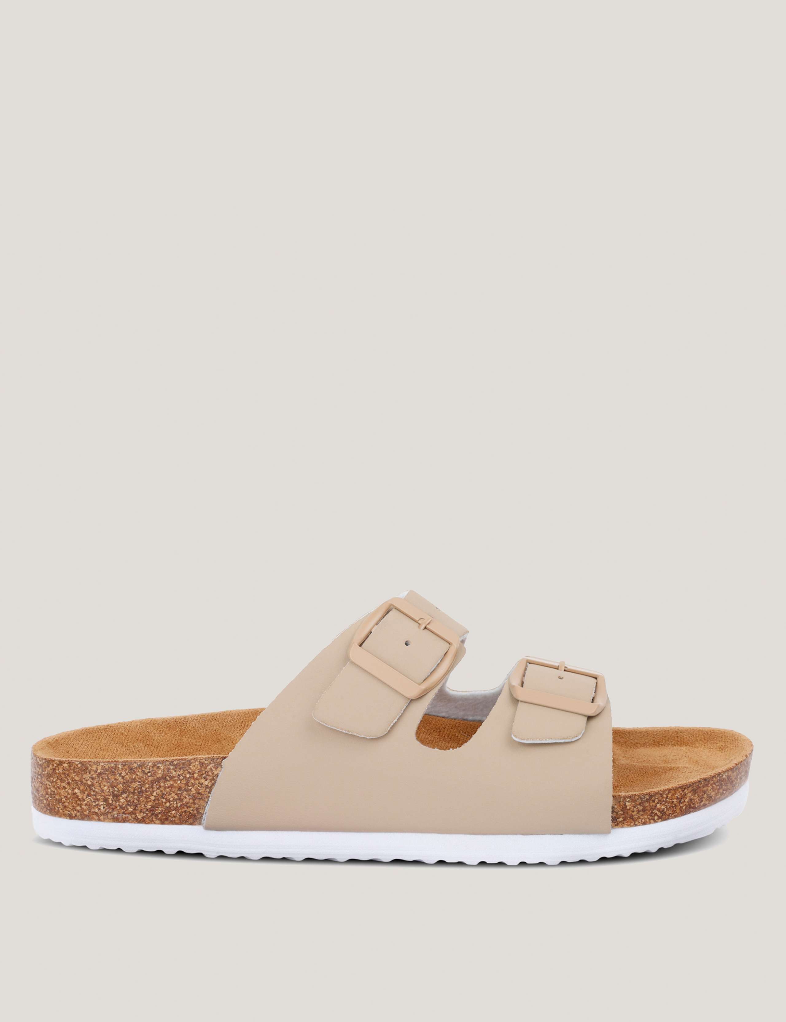 Lady Mia Floral Buckle Footbed Sliders