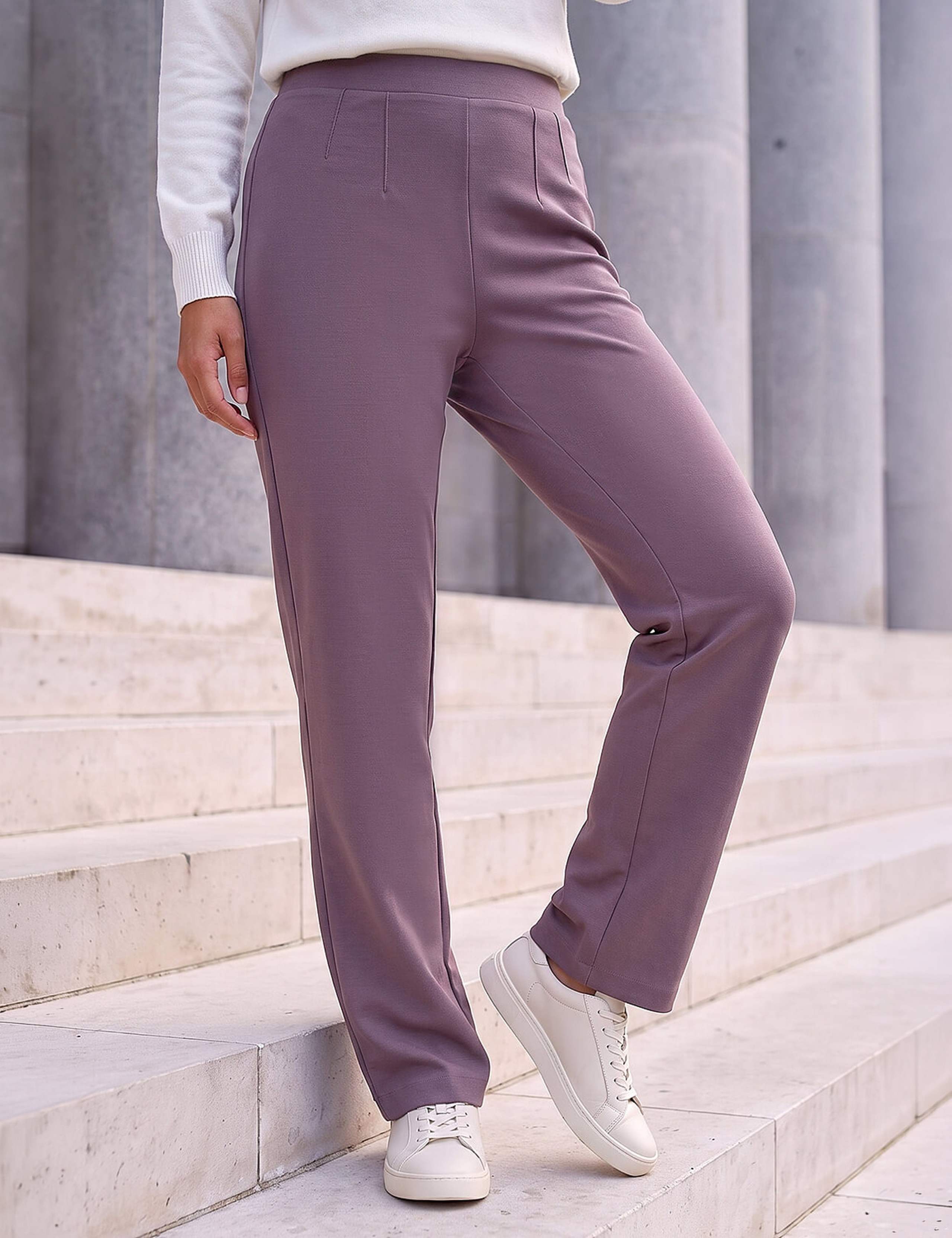 Petite Jersey Straight Leg Trousers