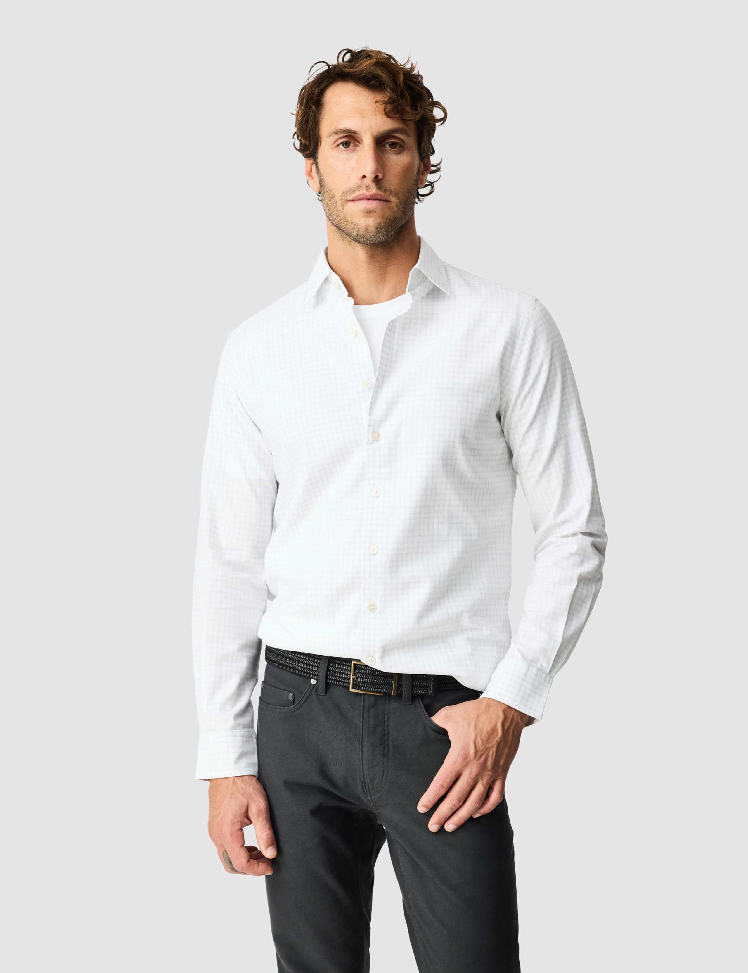 Slim Fit Pure Cotton Textured Checked Shirt