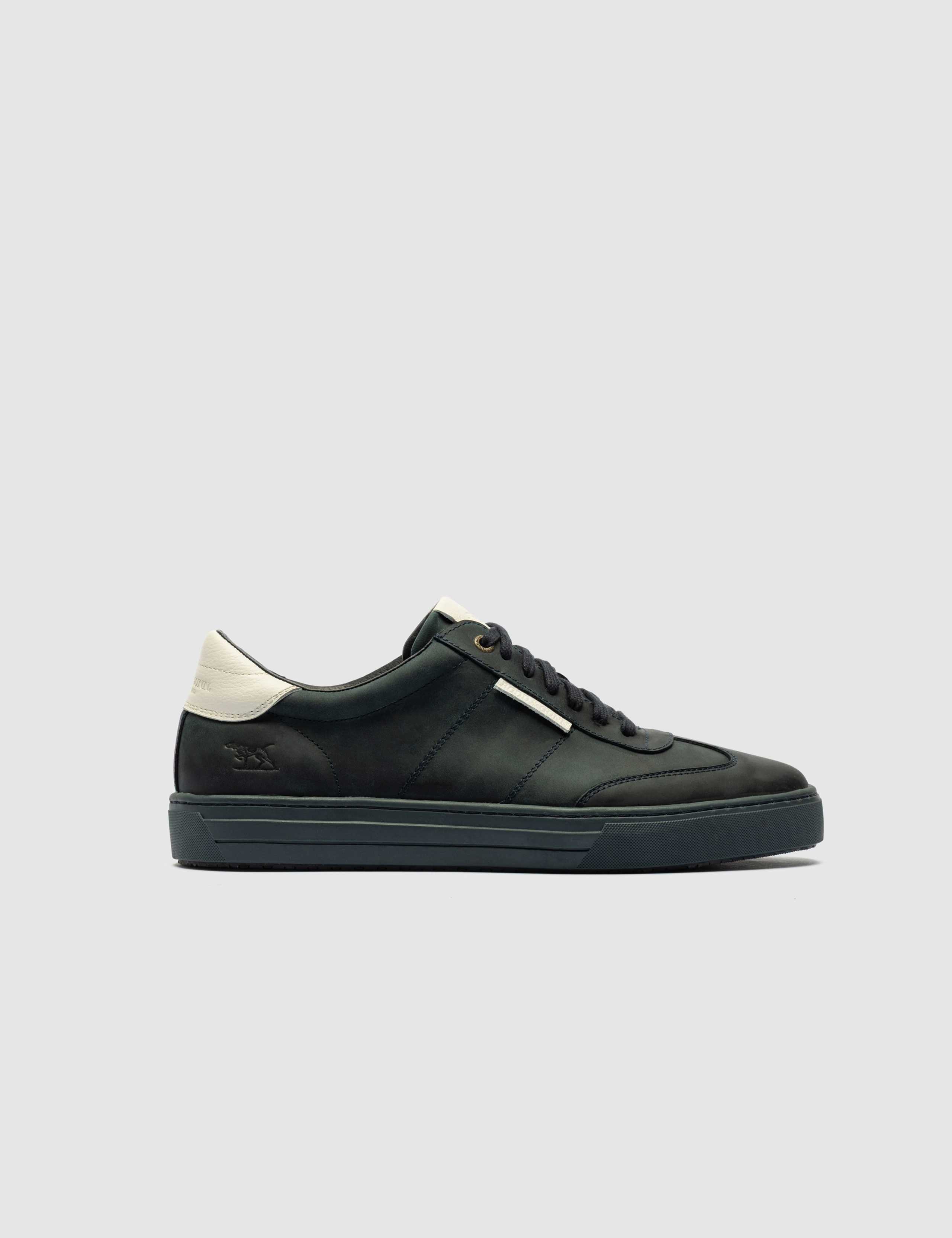 Regular Fit Leather Lace Up Trainers