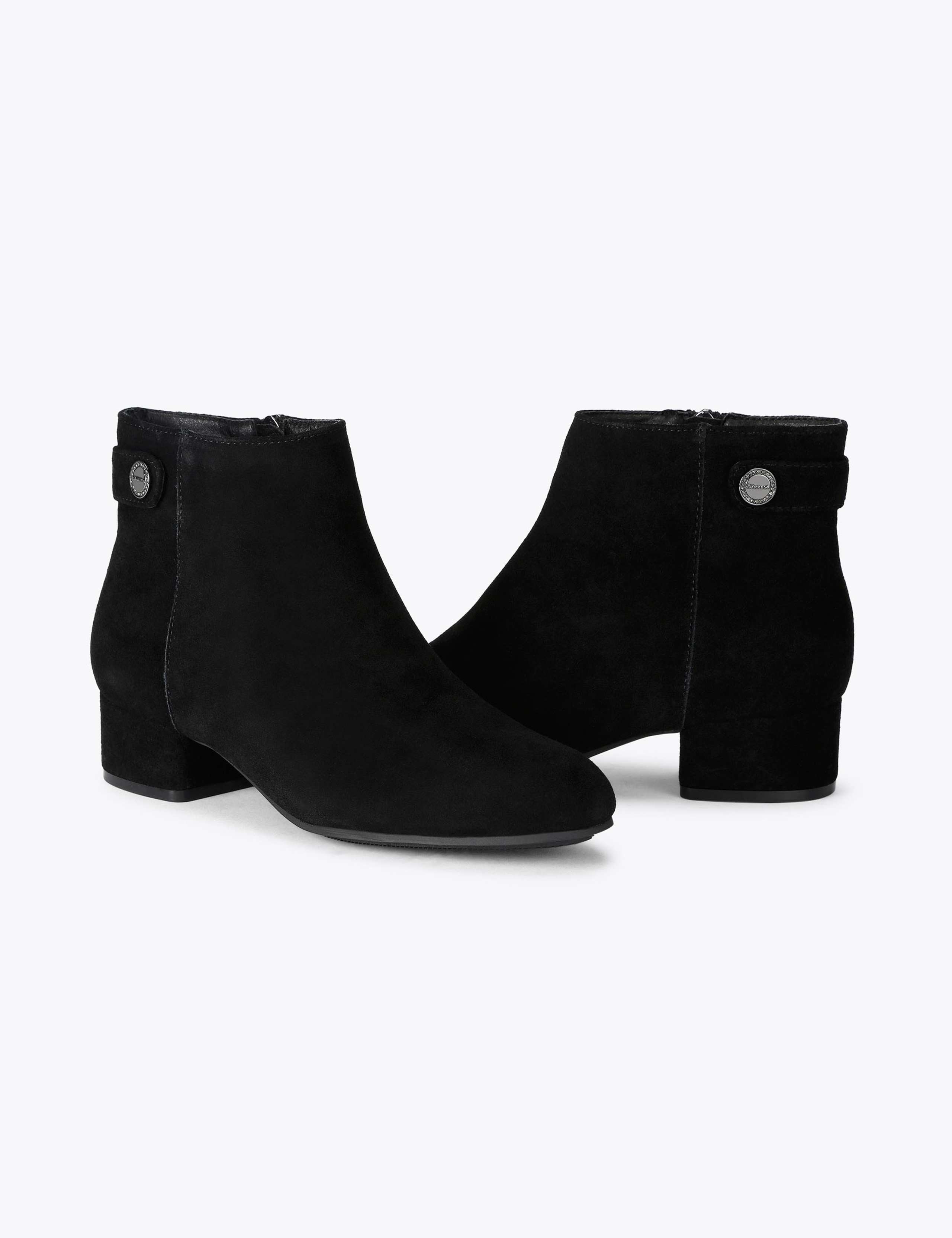 Suede Block Heel Ankle Boots
