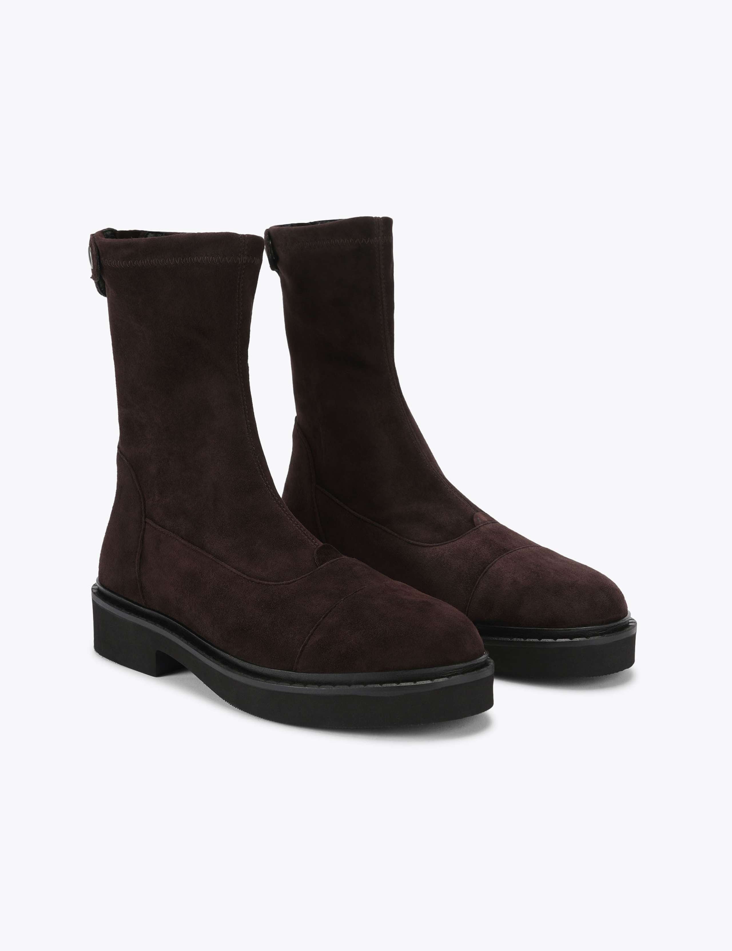 Suede Flat Round Toe Ankle Boots
