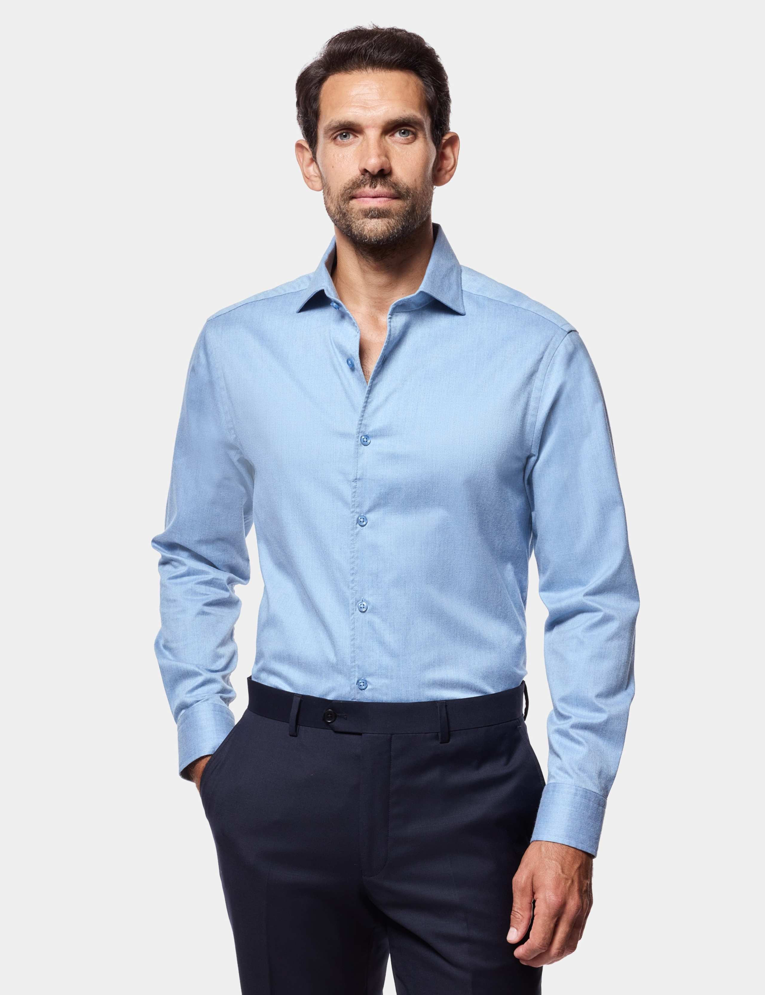 Slim Fit Brushed Cotton Twill Shirt