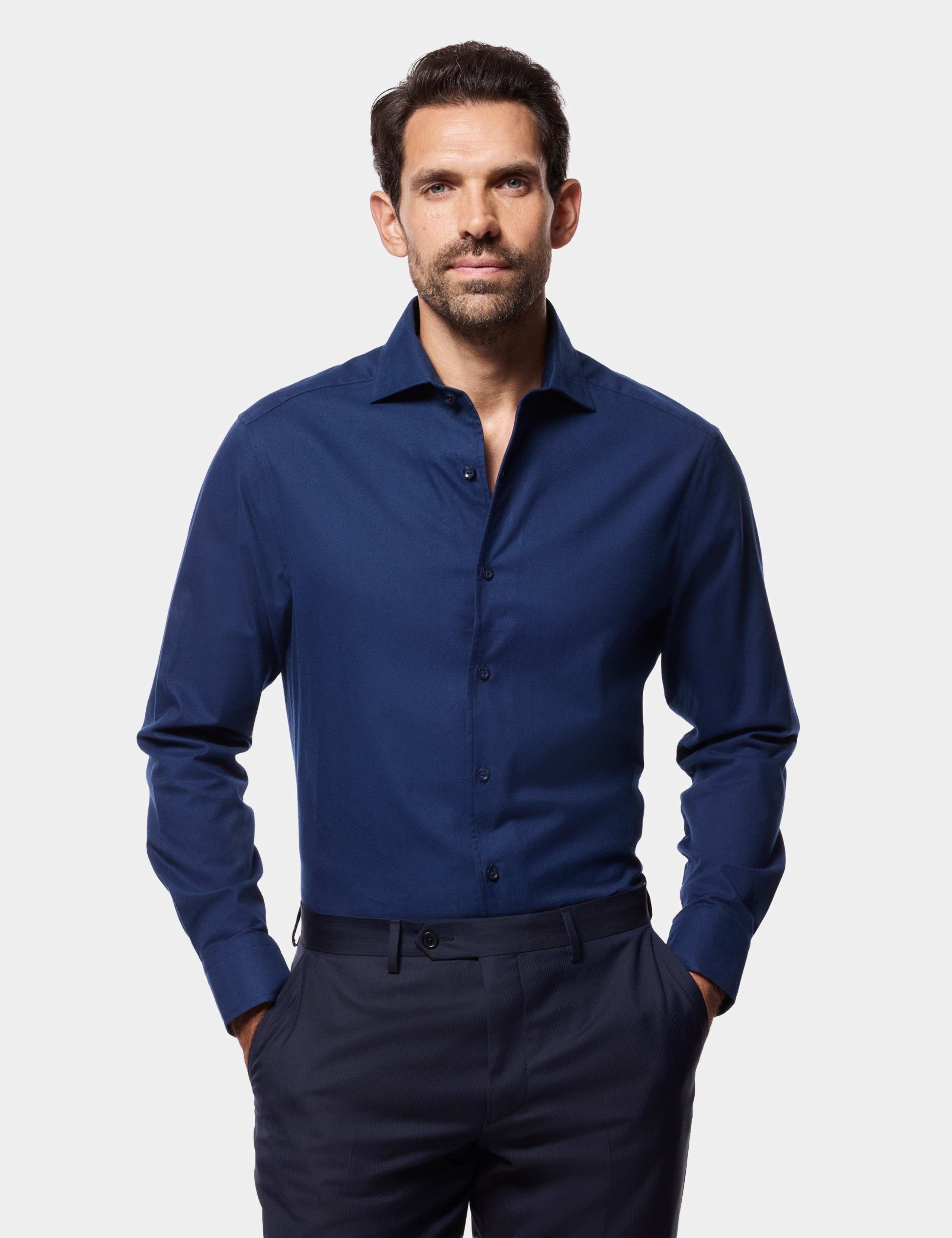 Slim Fit Brushed Cotton Twill Shirt