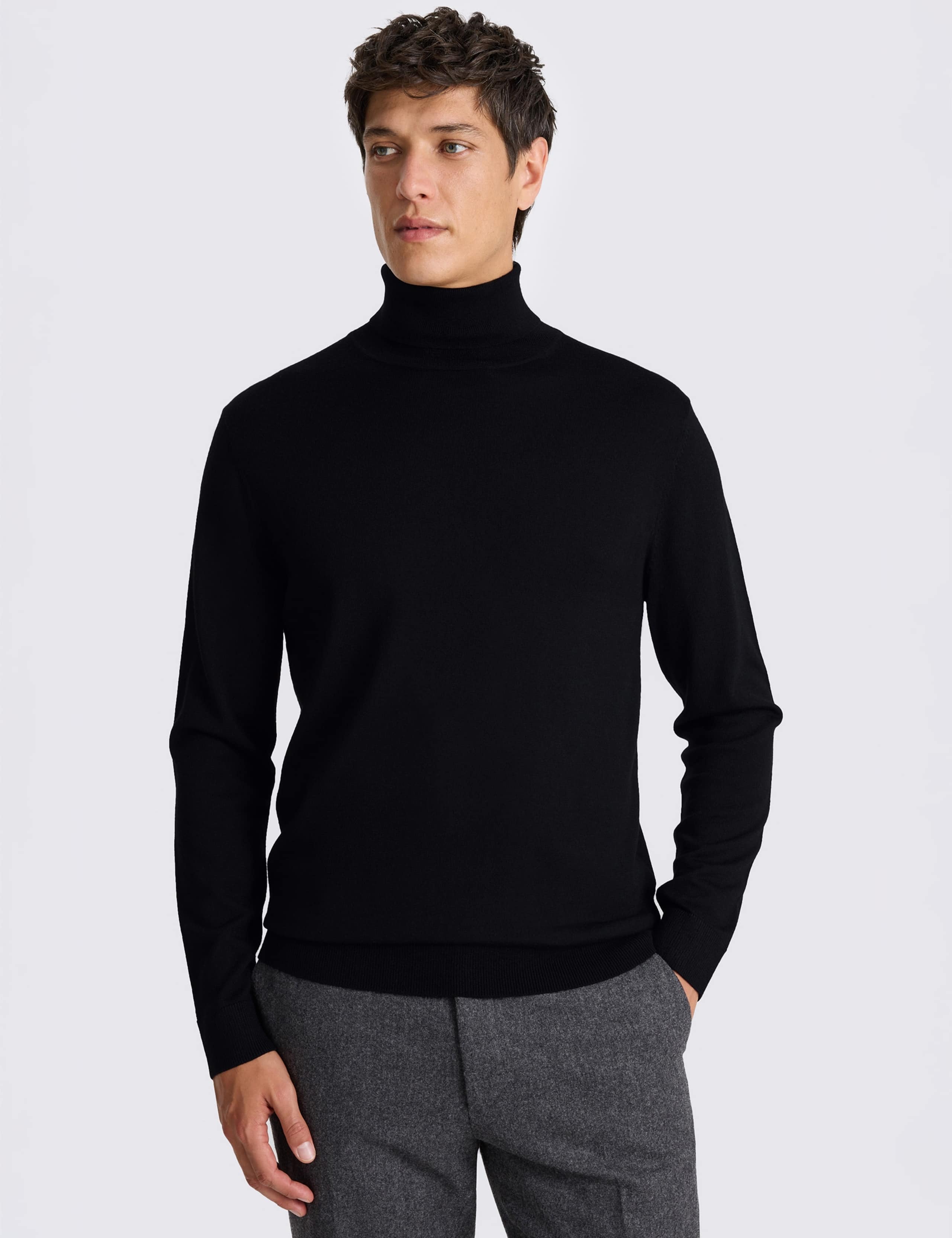 Merino Wool Rich Roll Neck Jumper