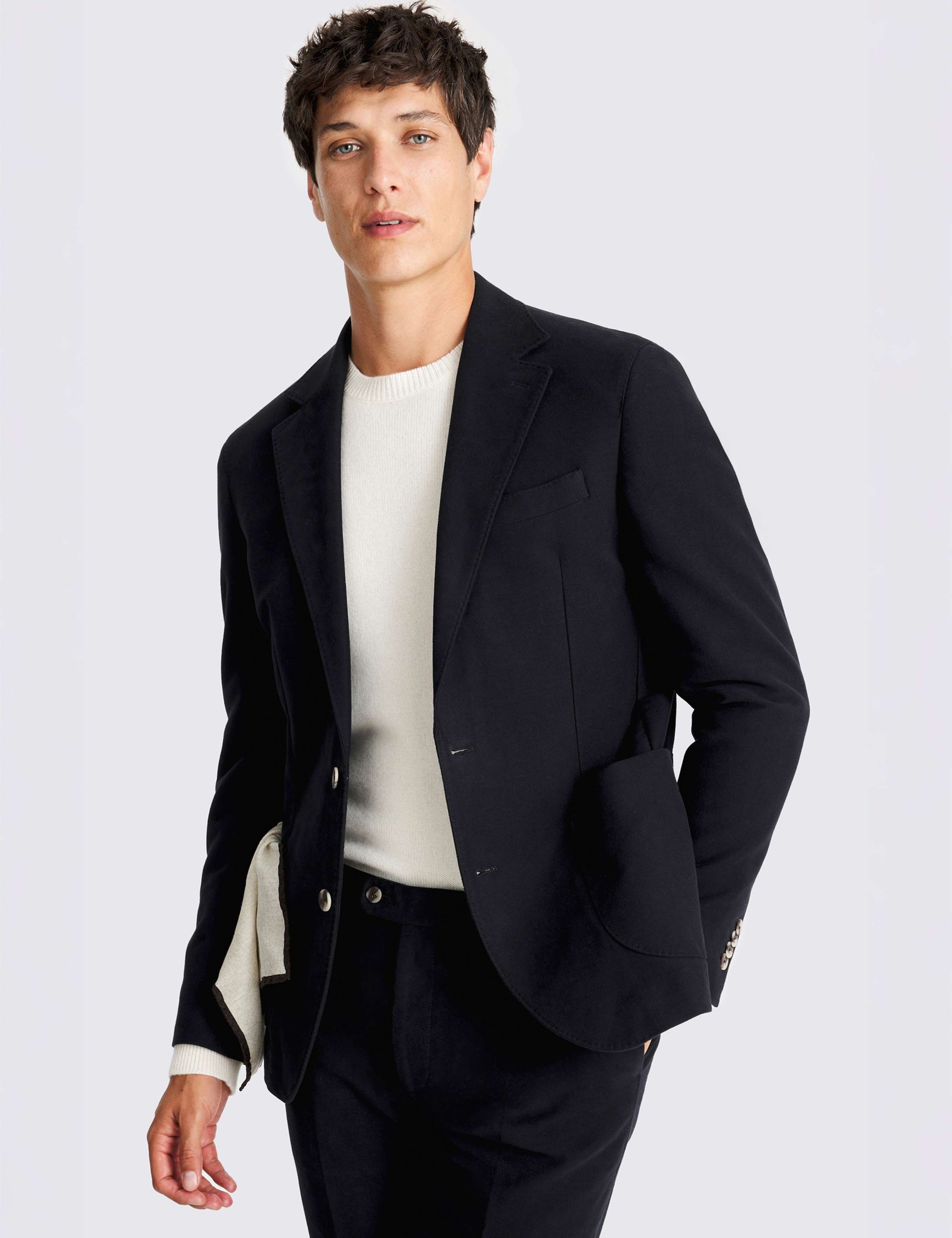 Tailored Fit Pure Cotton Suit Jacket