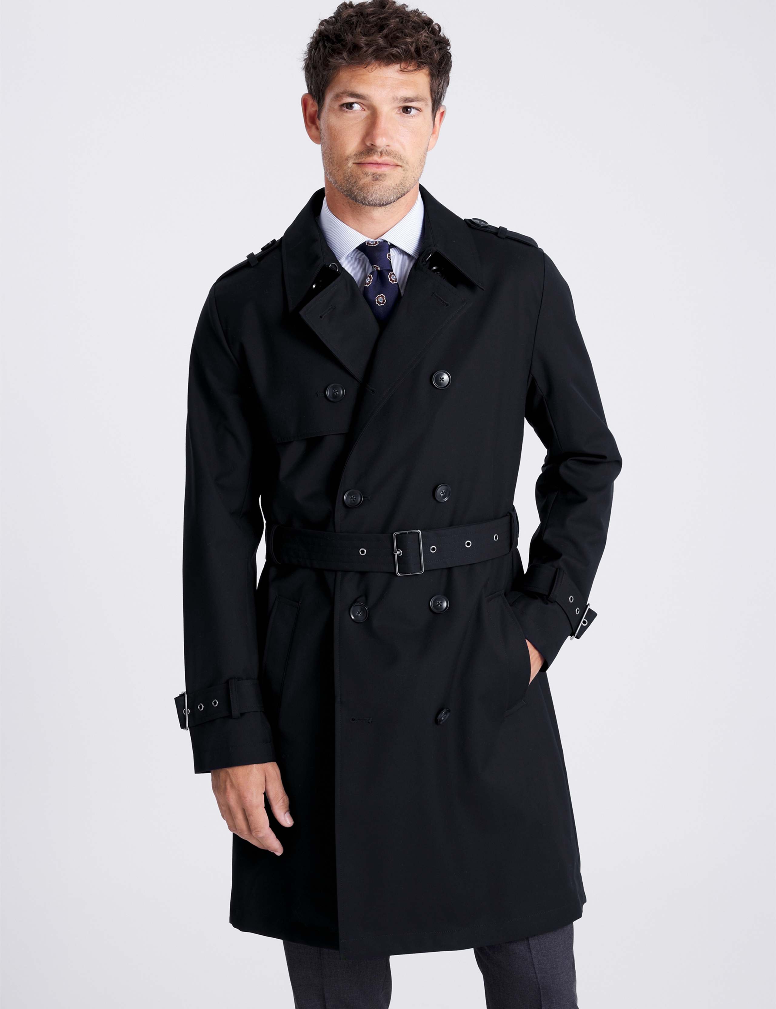 Regular Fit Collared Trench Coat